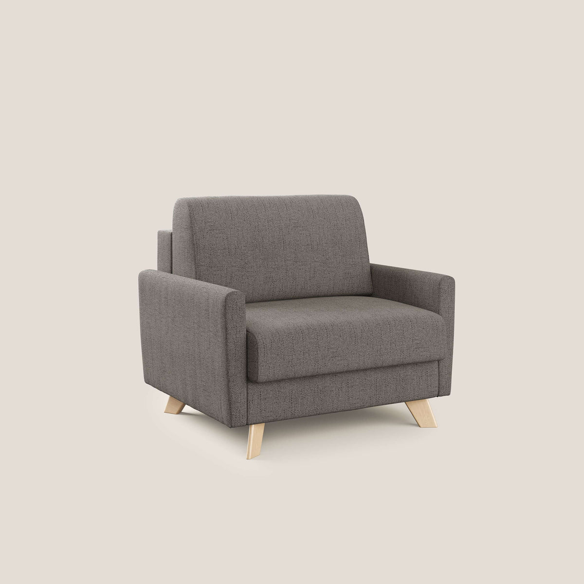 Edgar poltrona letto in tessuto felis impermeabile T03 talpa - divitt.sbs
