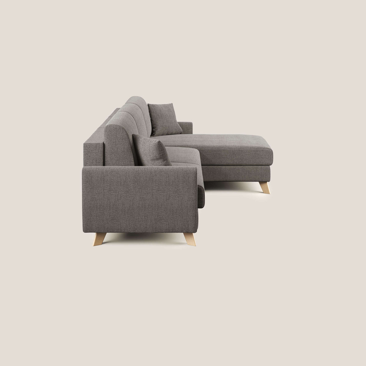 Edgar divano letto angolare in tessuto felis impermeabile T03 talpa - divitt.sbs