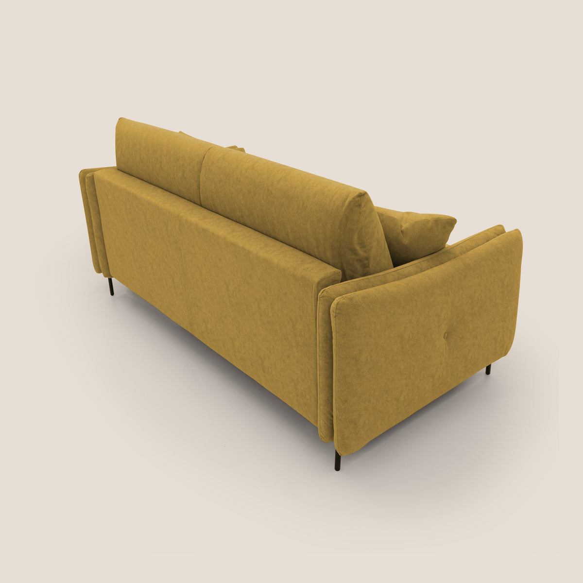 Gregory Divano letto con materasso h18 cm in microfibra effetto velluto impermeabile T09 giallo - divitt.sbs