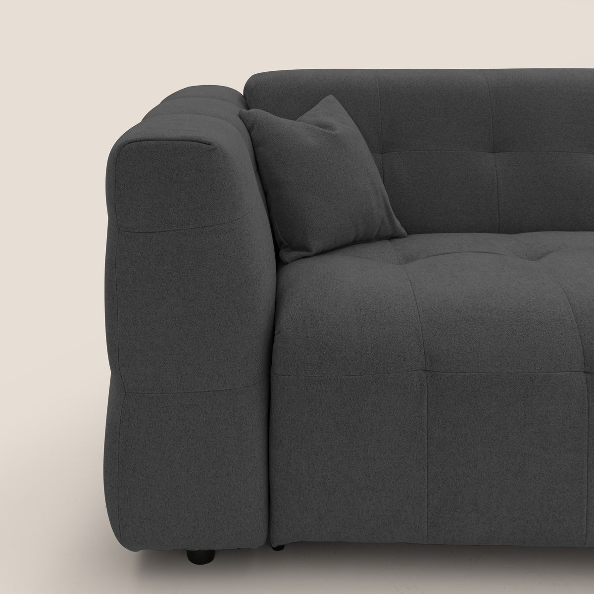 Tender Divano letto matrimoniale dal design innovativo in tessuto bouclet impermeabile T07 antracite - divitt.sbs
