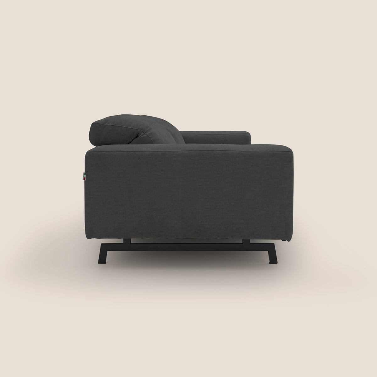 Sakura divano in piuma d'oca modulare componibile in morbido tessuto fiammato impermeabile T14 antracite - divitt.sbs