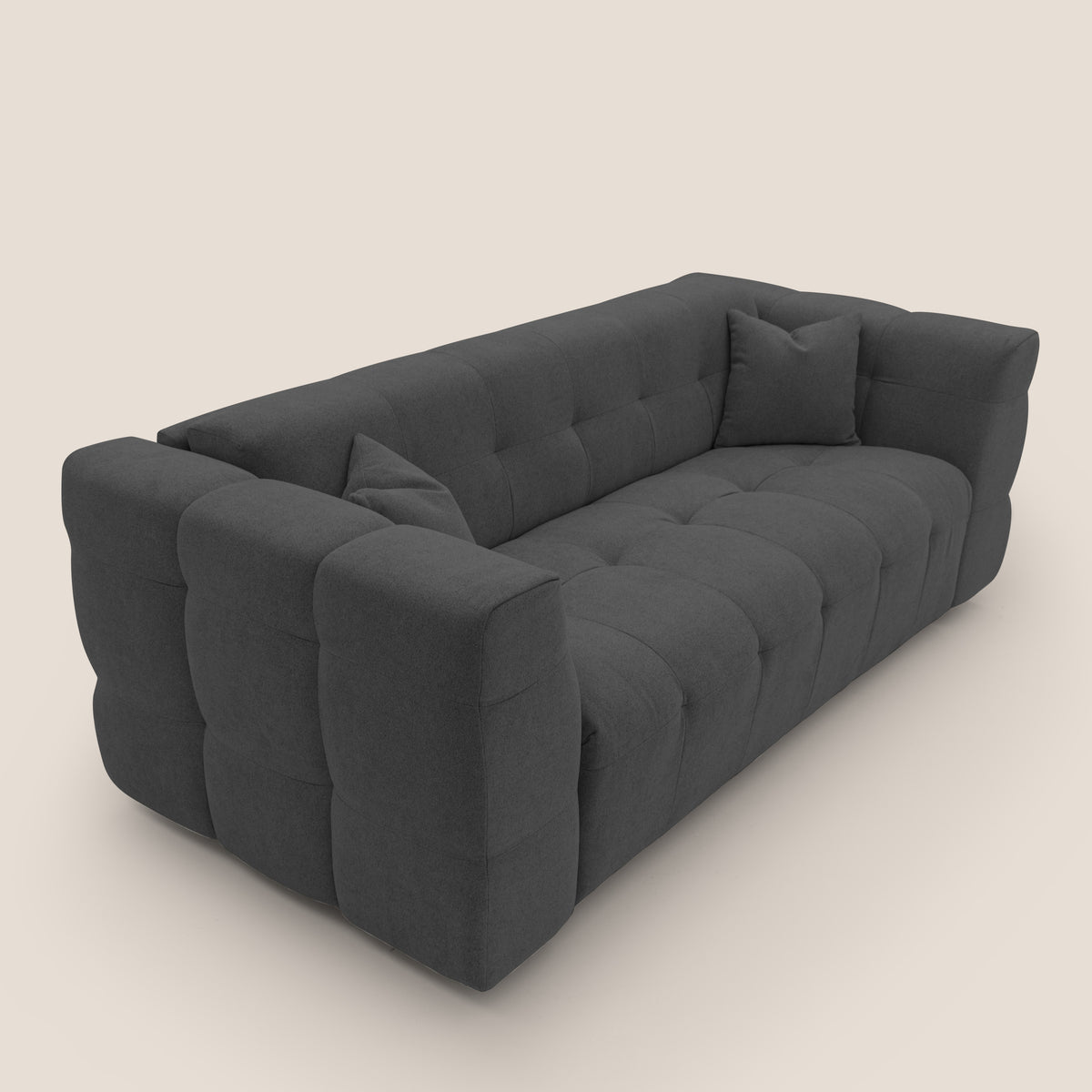 Tender Divano letto matrimoniale dal design innovativo in tessuto bouclet impermeabile T07 antracite - divitt.sbs