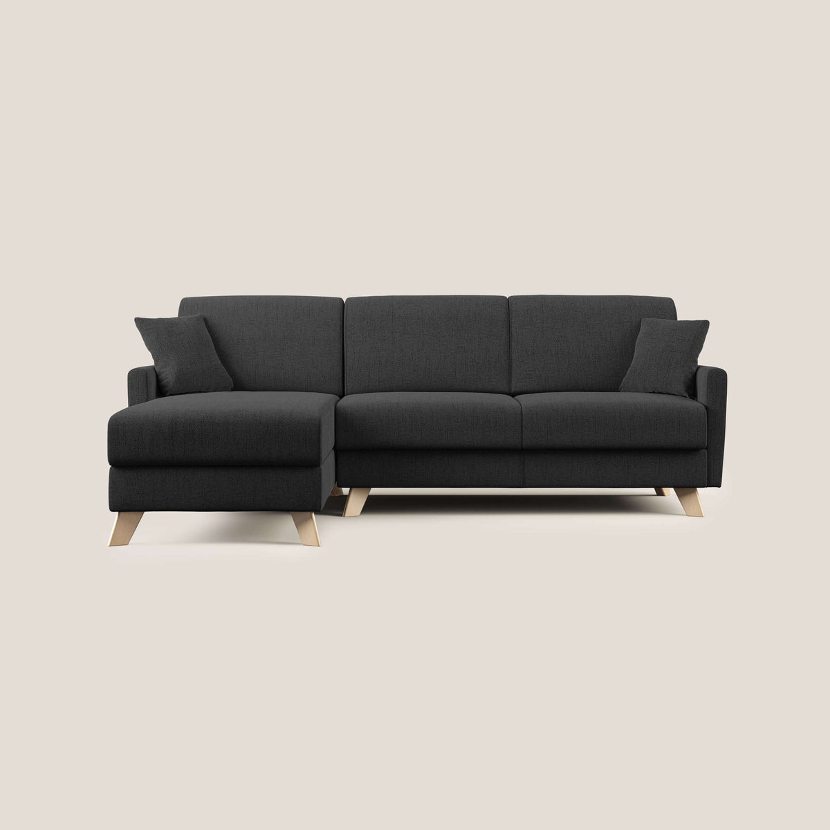Edgar divano letto angolare in tessuto felis impermeabile T03 antracite - divitt.sbs