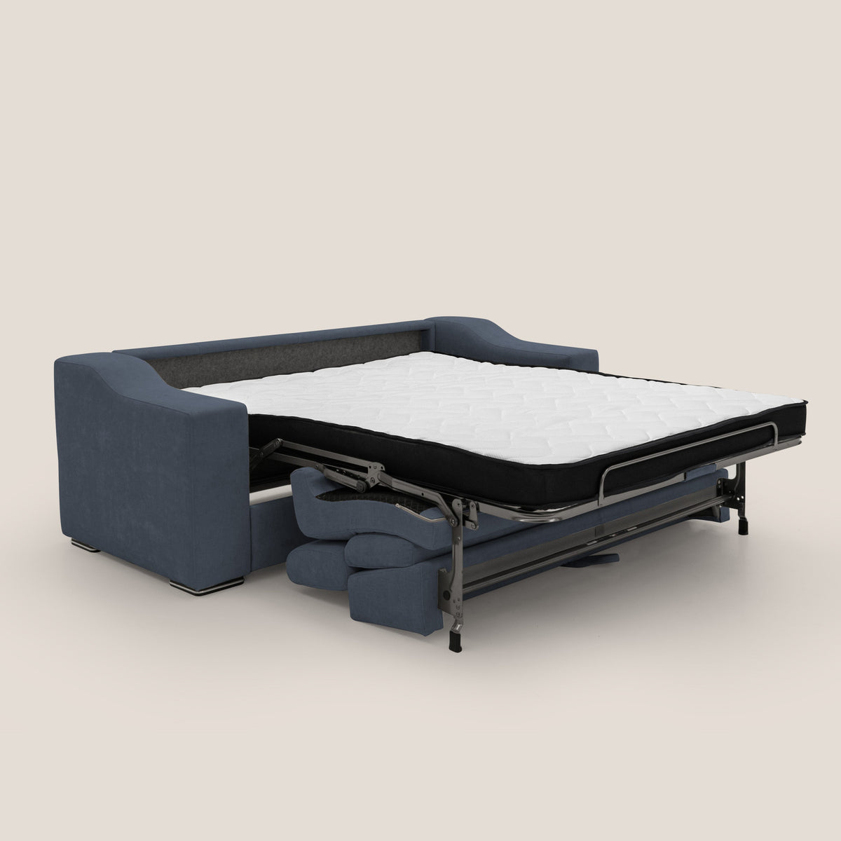 Bomber divano letto matrimoniale con poggiatesta in tessuto impermeabile T14 blu - divitt.sbs