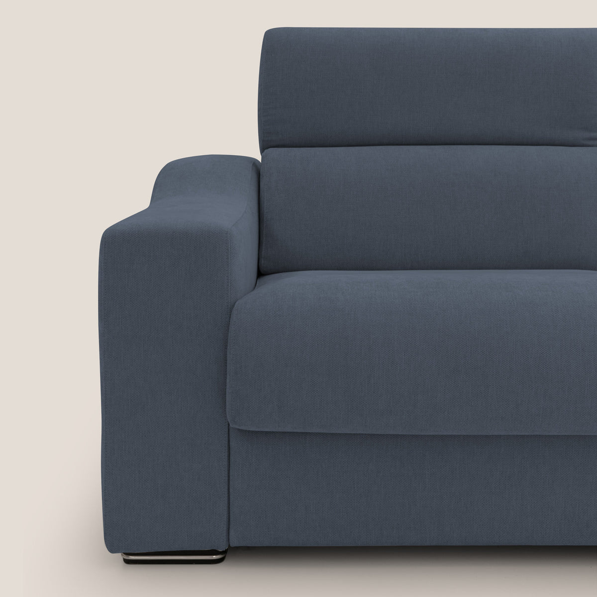 Bomber divano letto matrimoniale con poggiatesta in tessuto impermeabile T14 blu - divitt.sbs