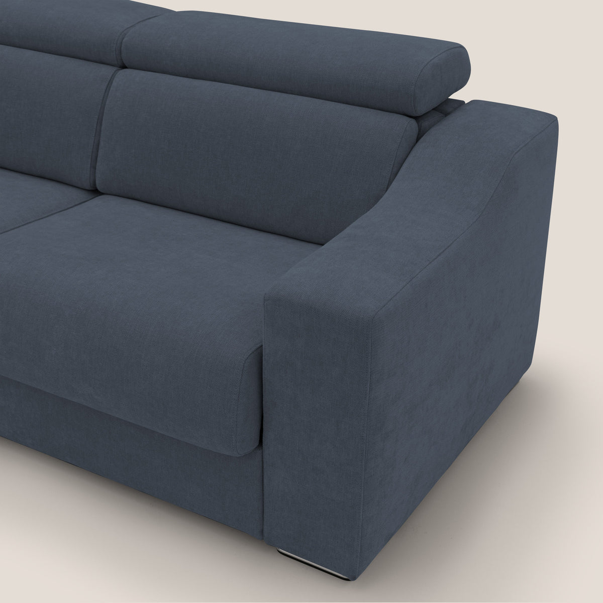 Bomber divano letto matrimoniale con poggiatesta in tessuto impermeabile T14 blu - divitt.sbs