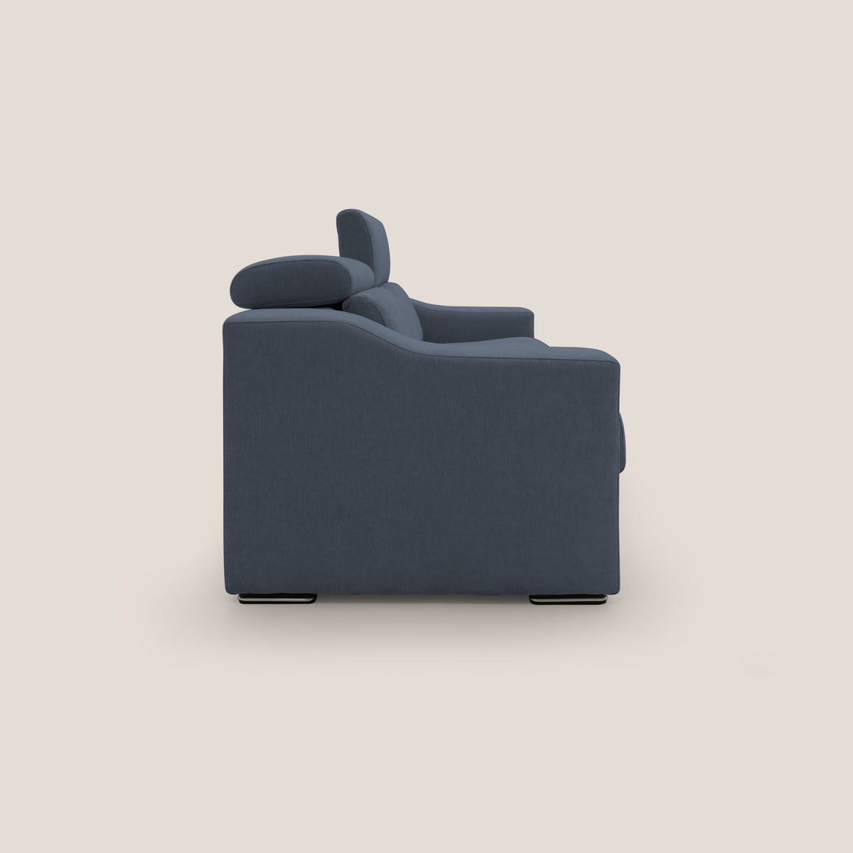 Bomber divano letto matrimoniale con poggiatesta in tessuto impermeabile T14 blu - divitt.sbs