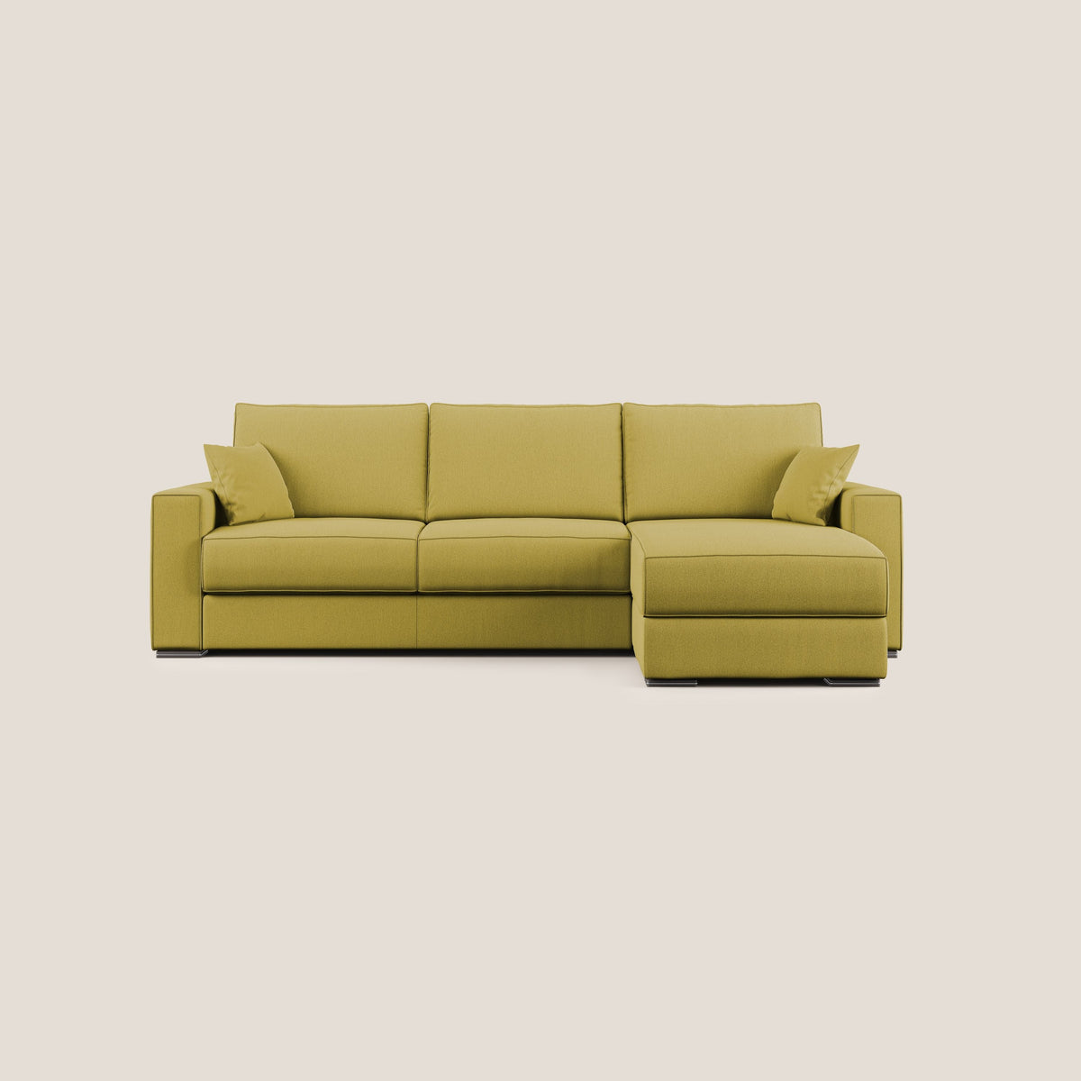 Dream Divano letto angolare in tessuto smacchiabile T05 giallo - divitt.sbs