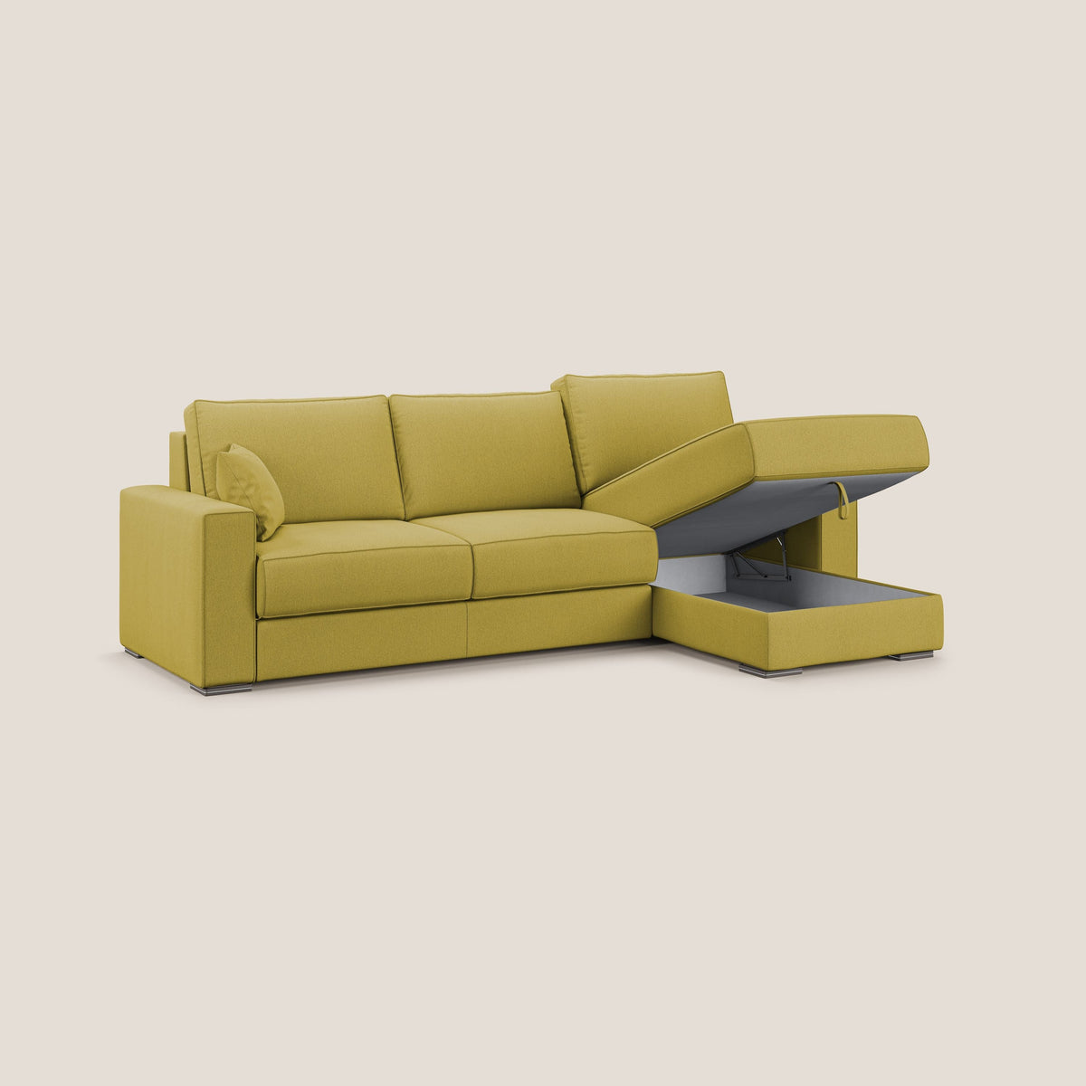 Dream Divano letto angolare in tessuto smacchiabile T05 giallo - divitt.sbs