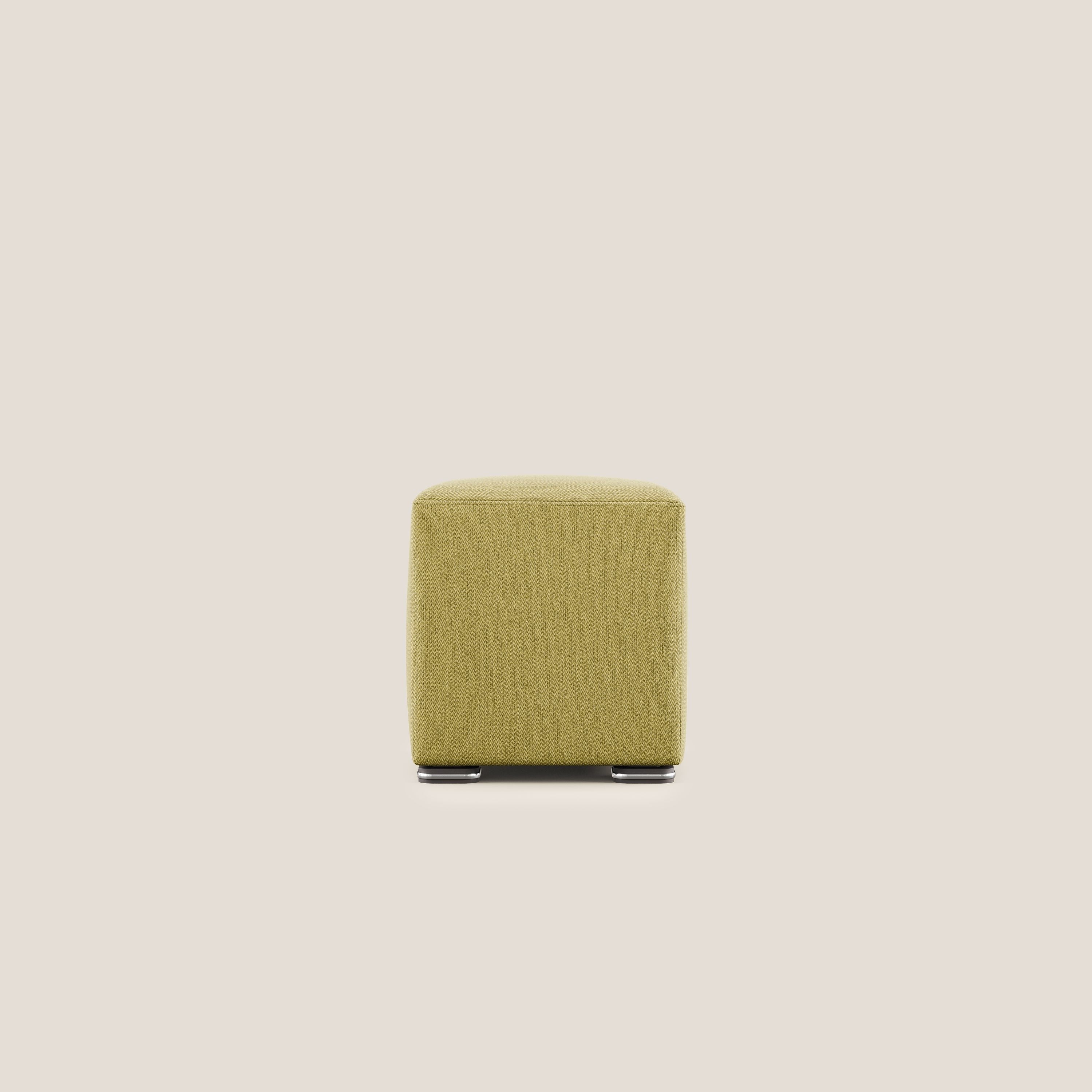 Cube pouf in tessuto morbido smacchiabile T05 giallo - divitt.sbs