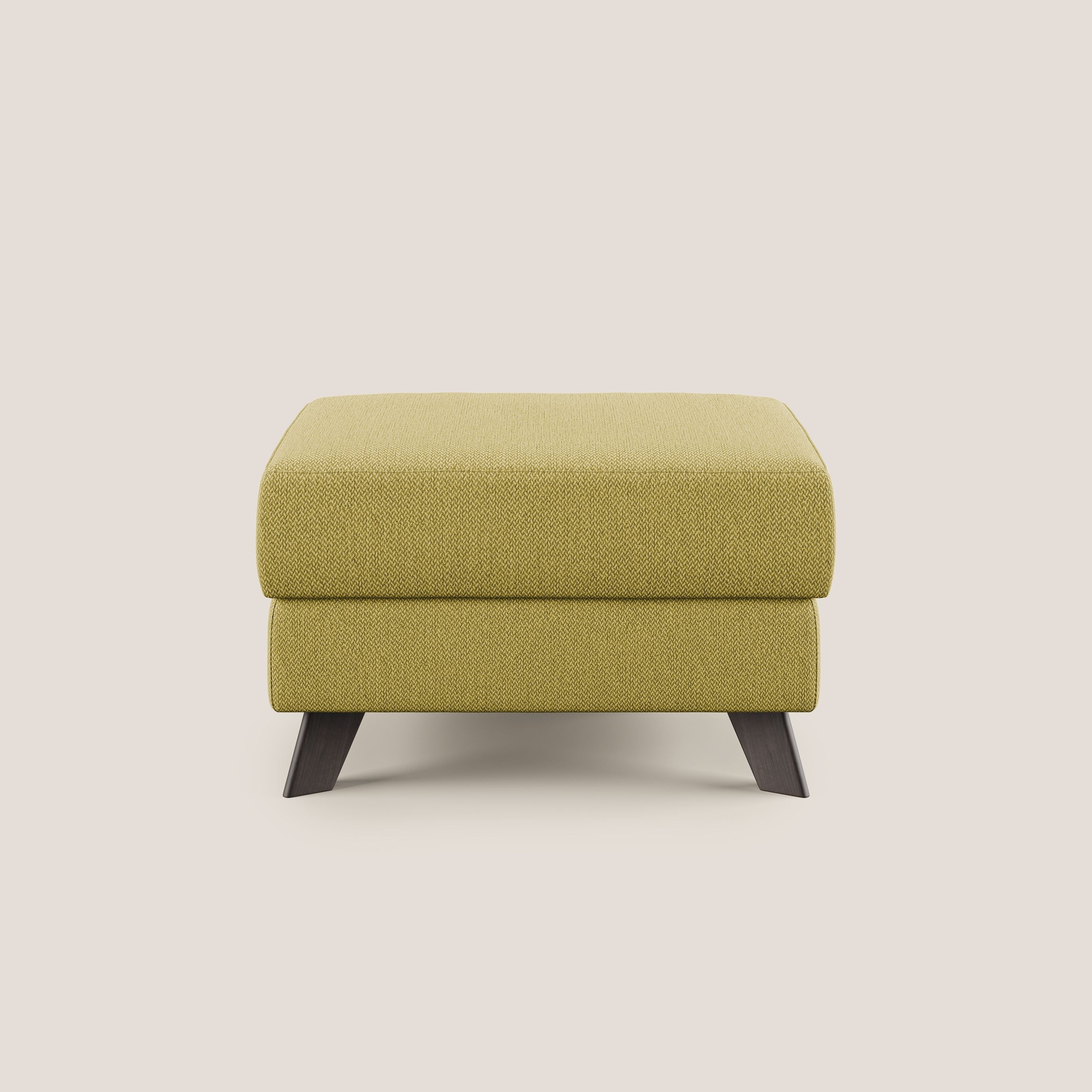 Moon Pouf contenitore e piedini alti in tessuto smacchiabile con acqua T05 giallo - divitt.sbs