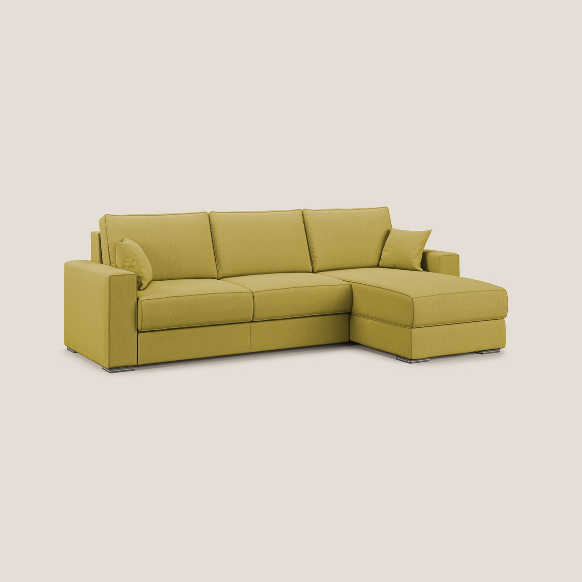 Dream Divano letto angolare in tessuto smacchiabile T05 giallo - divitt.sbs