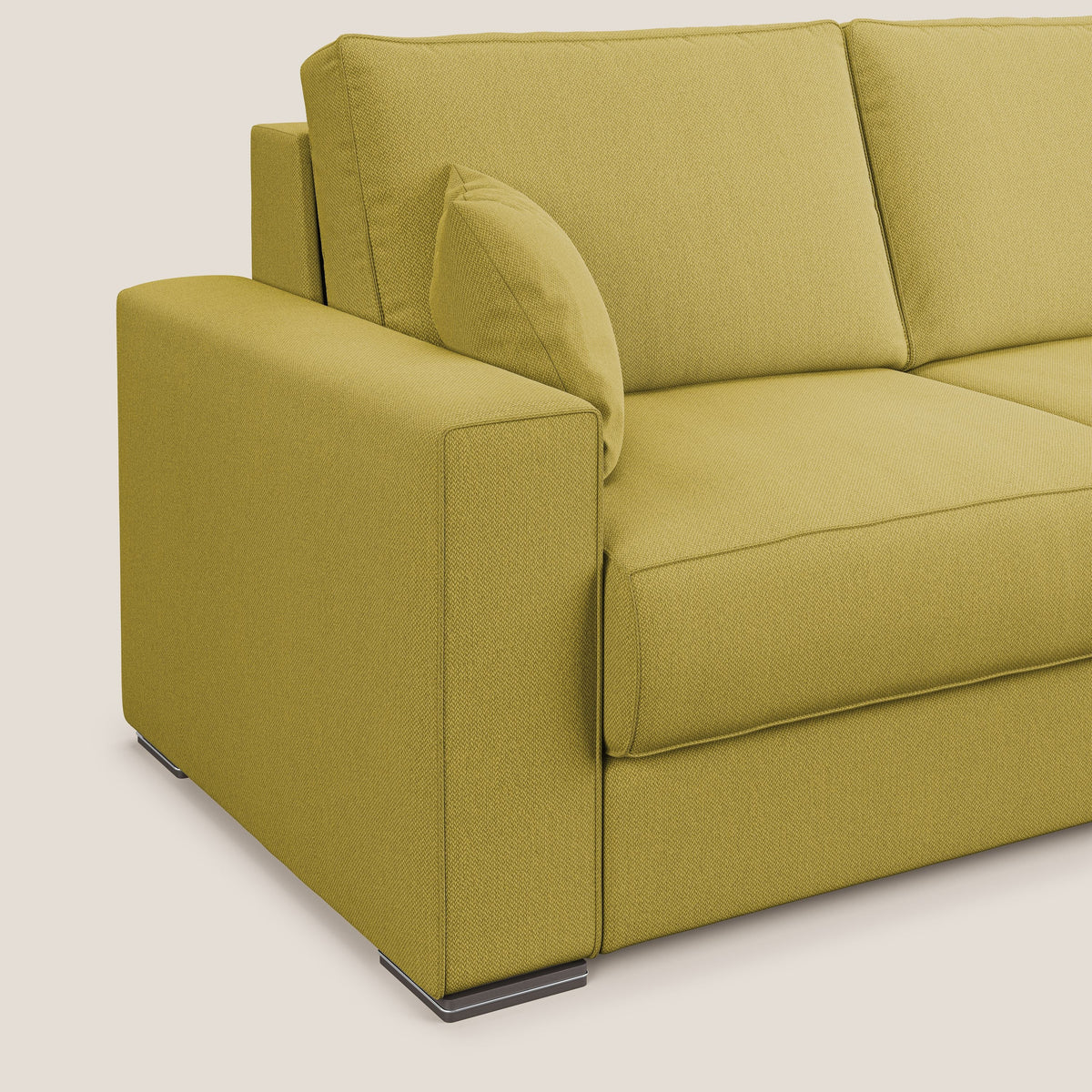 Dream Divano letto angolare in tessuto smacchiabile T05 giallo - divitt.sbs