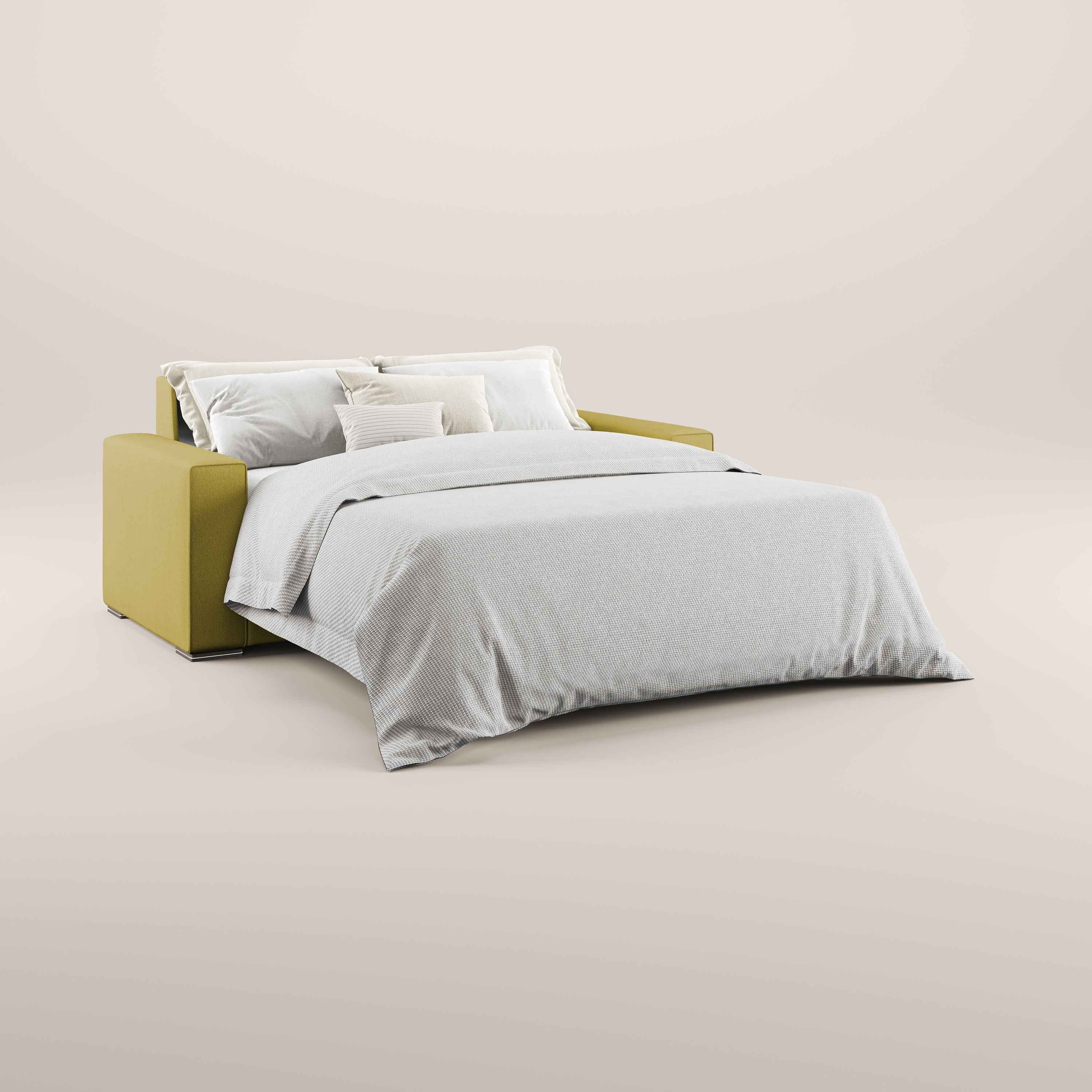 Dream Divano letto moderno dai morbidi cuscini in tessuto smacchiabile T05 giallo - divitt.sbs