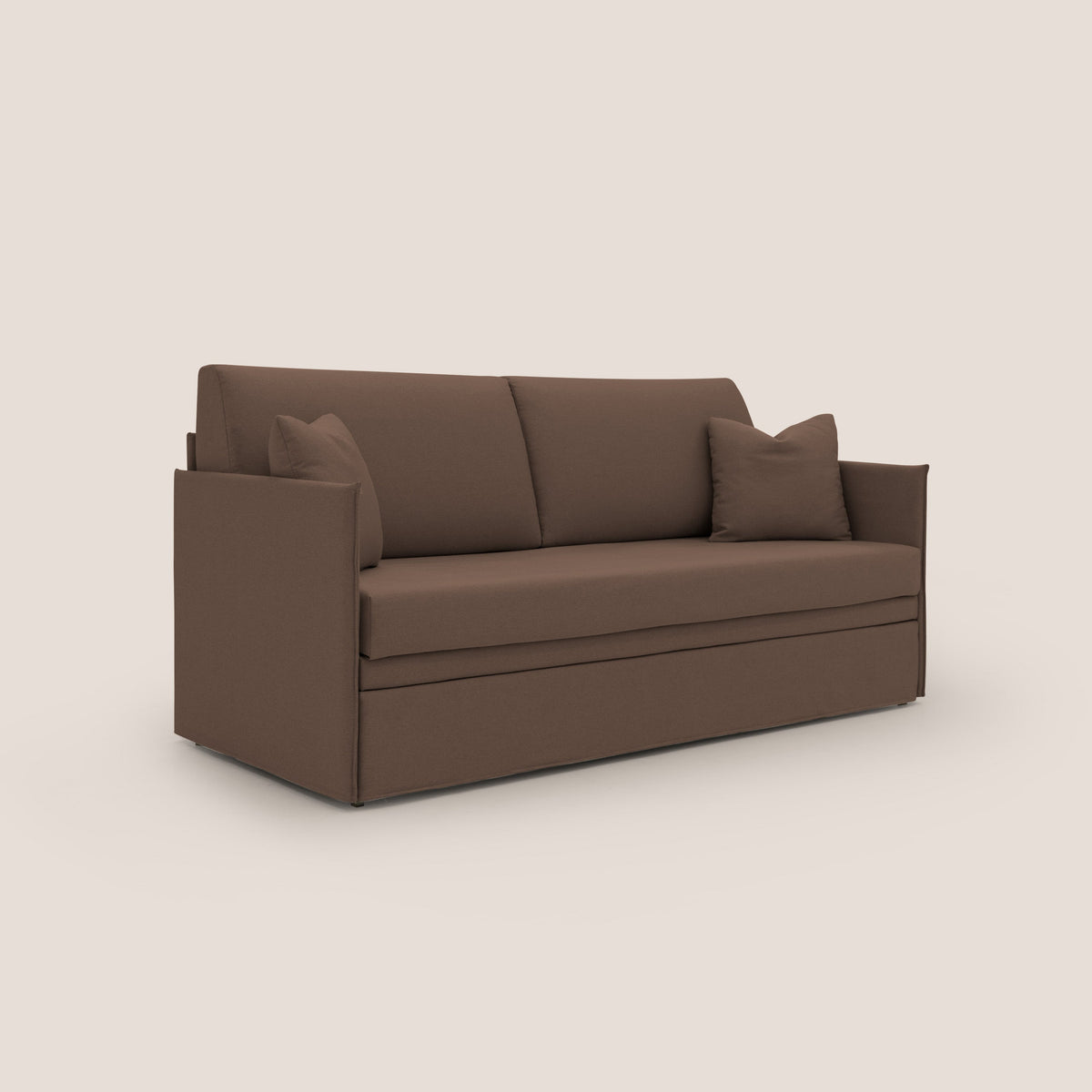 Tortona Divano duplex con doppio letto in tessuto simil cotone impermeabile T13 marrone - divitt.sbs
