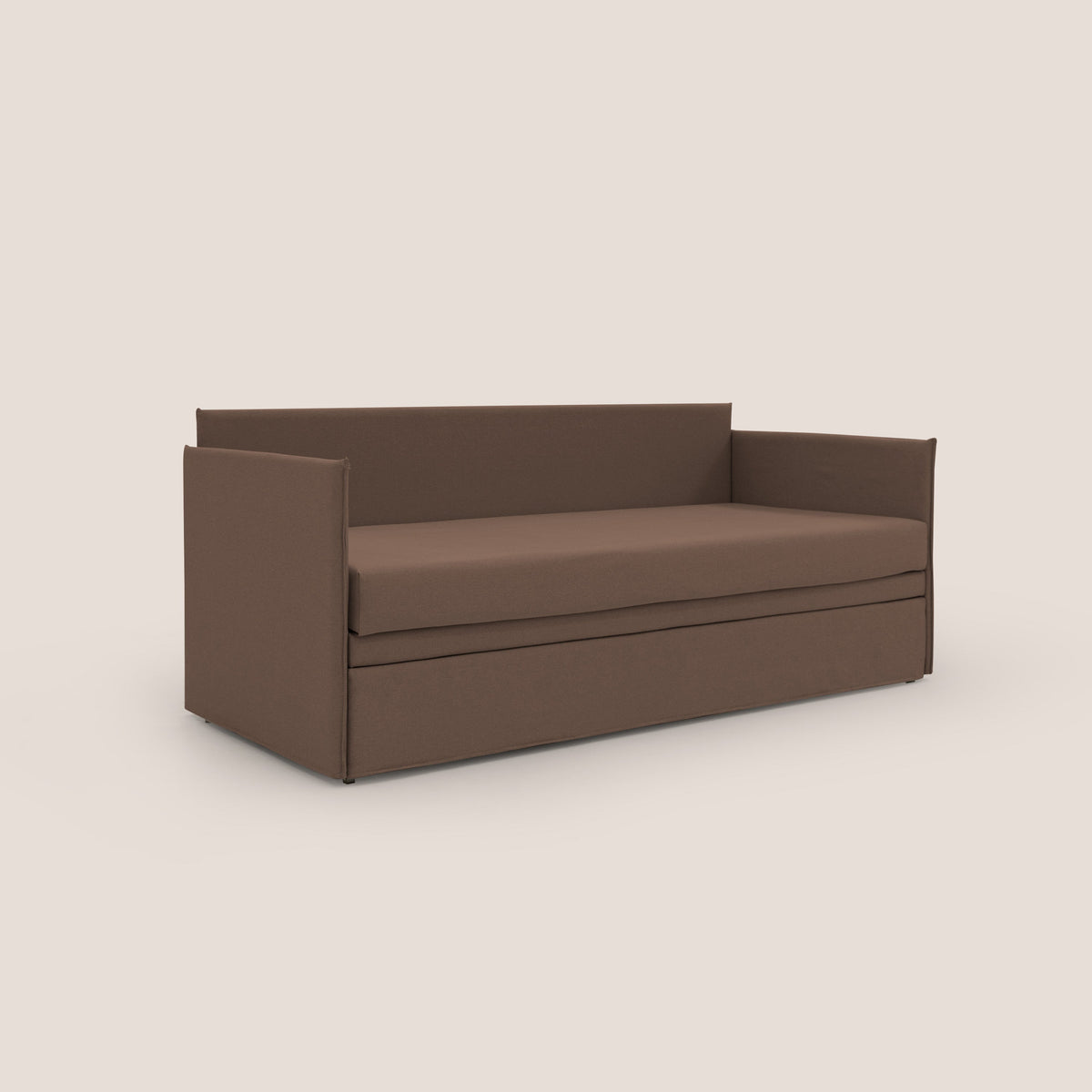 Brenta Divano duplex con doppio letto in tessuto simil cotone impermeabile T13 marrone - divitt.sbs
