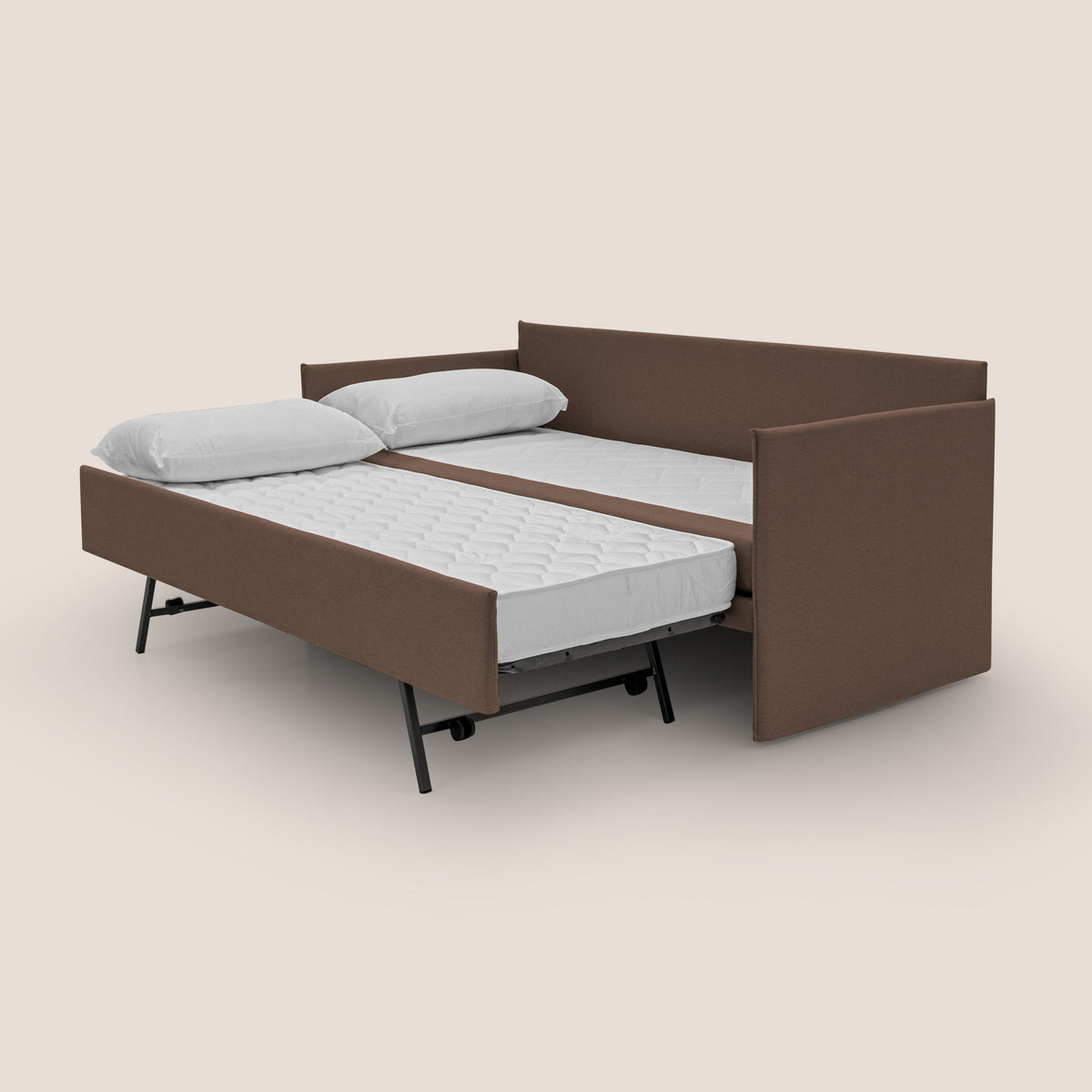 Brenta Divano duplex con doppio letto in tessuto simil cotone impermeabile T13 marrone - divitt.sbs