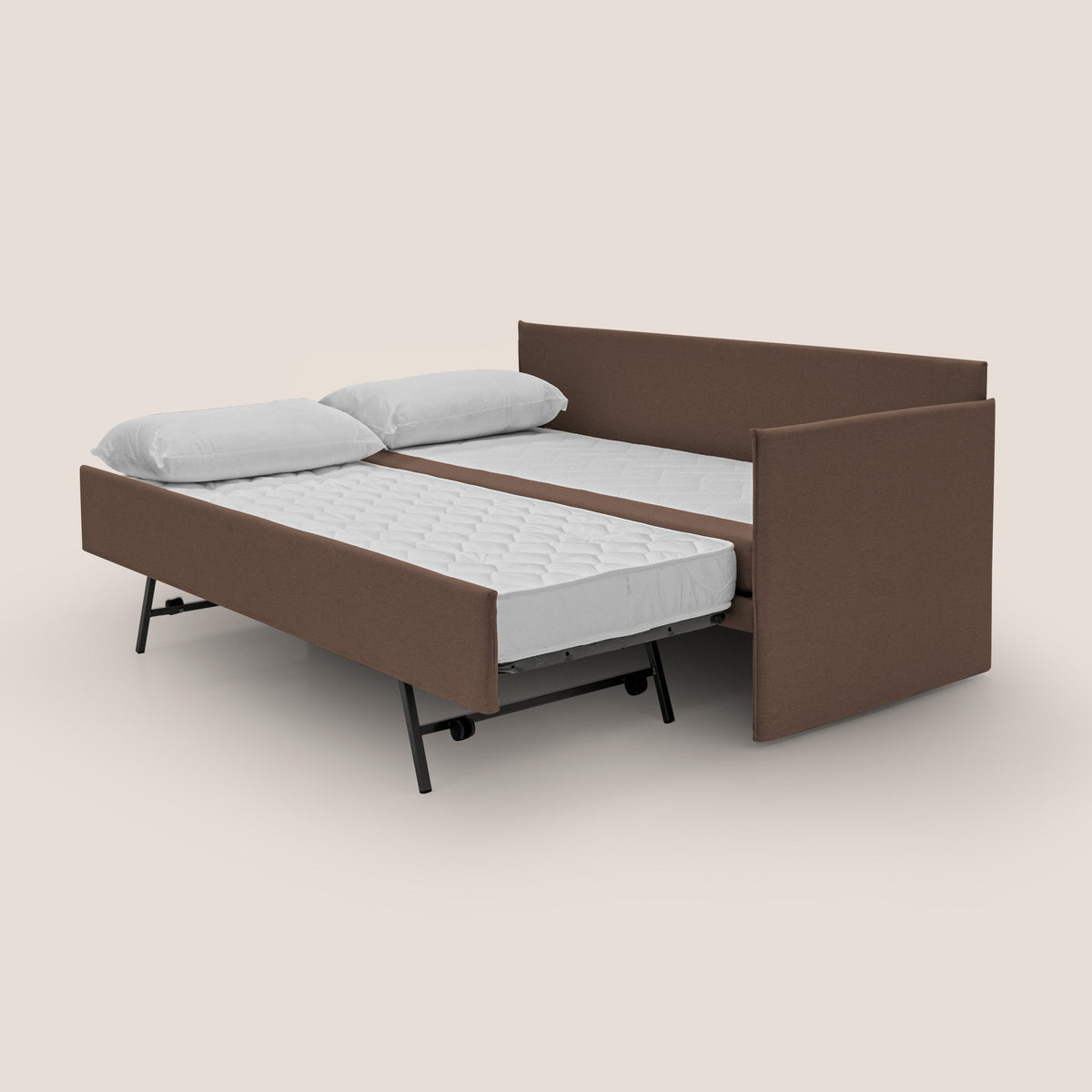 Durini Divano duplex con doppio letto in tessuto simil cotone impermeabile T13 marrone - divitt.sbs