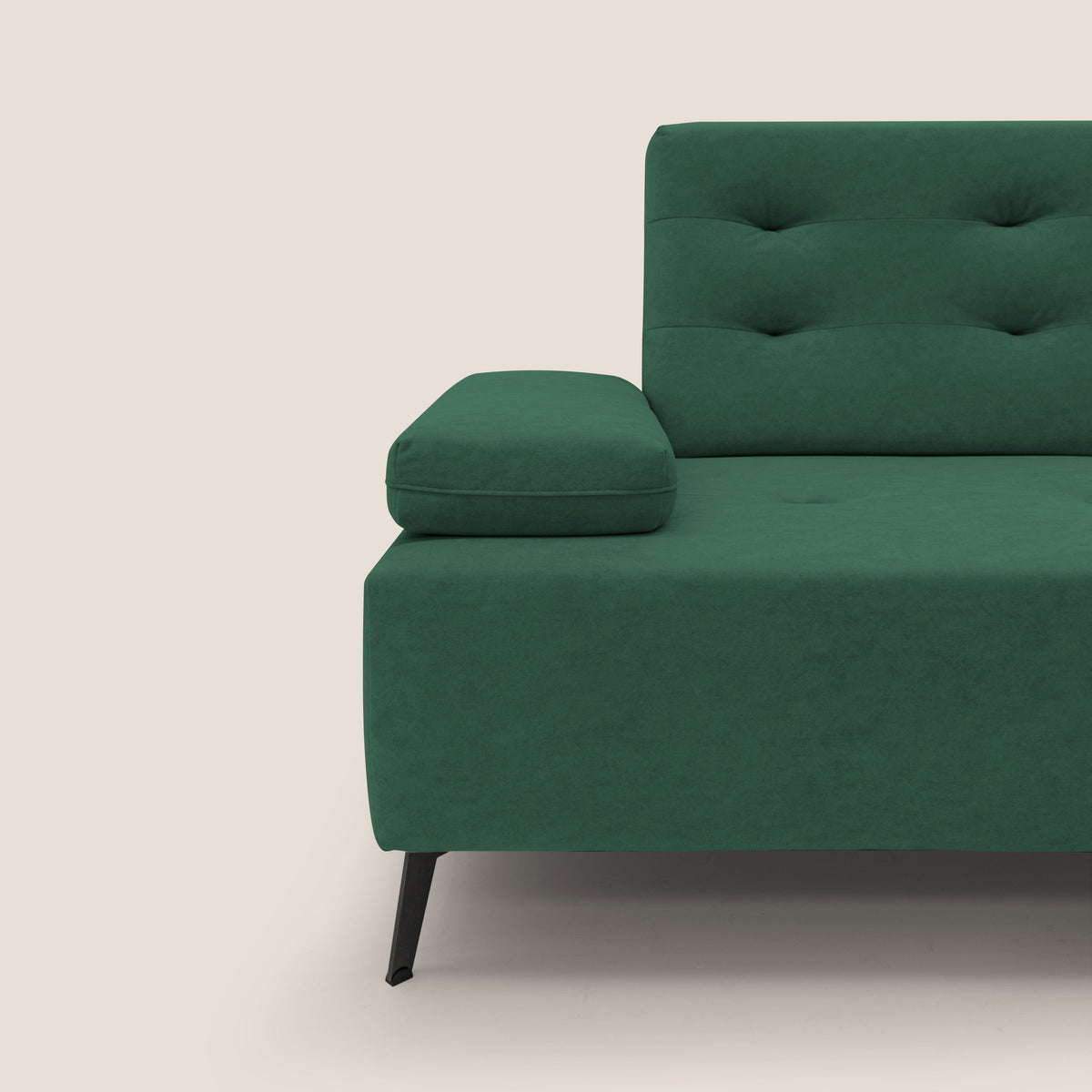 Lugano Divano angolare con schienali traslanti in microfibra effetto velluto T09 verde - divitt.sbs