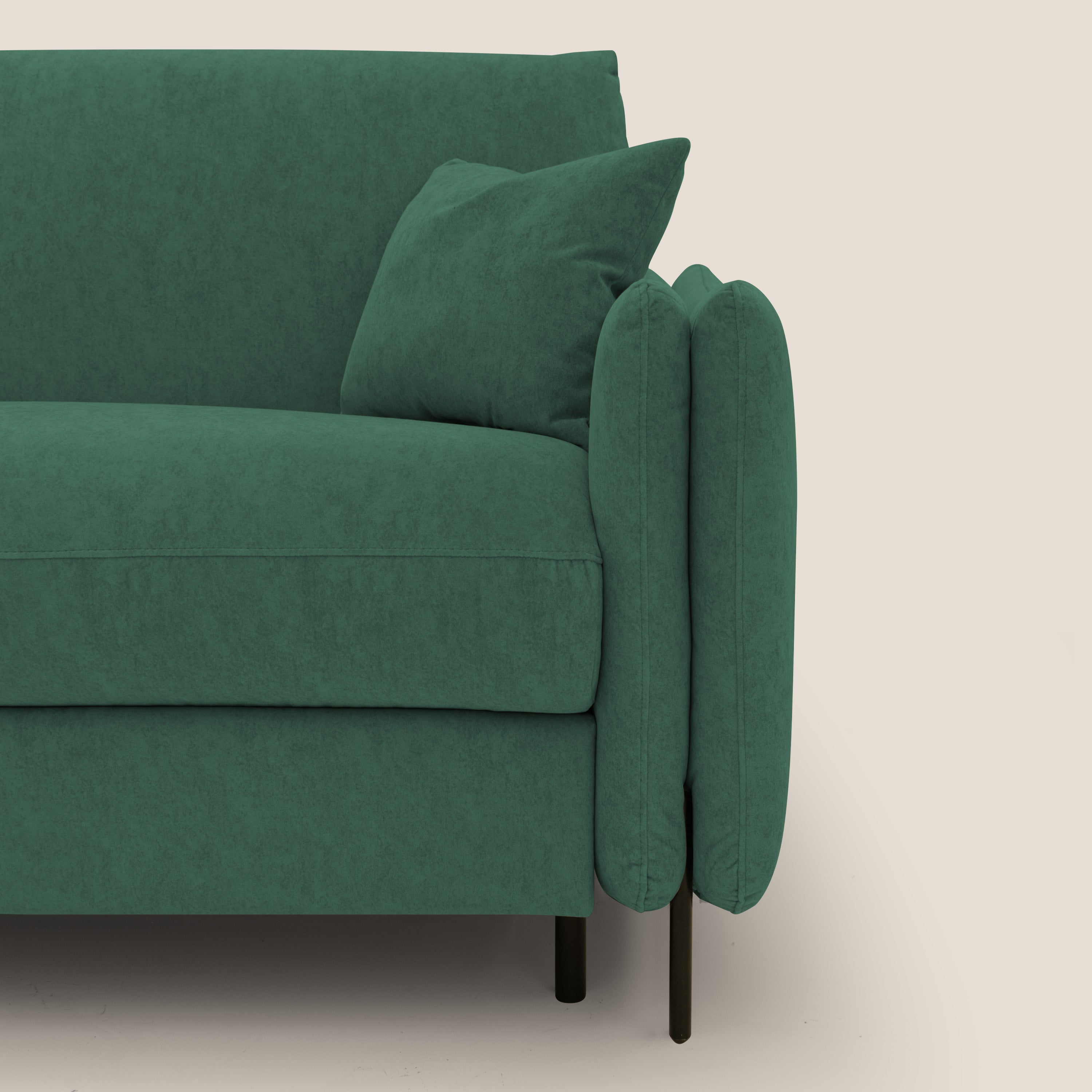 Gregory Divano letto con materasso h18 cm in microfibra effetto velluto impermeabile T09 verde - divitt.sbs