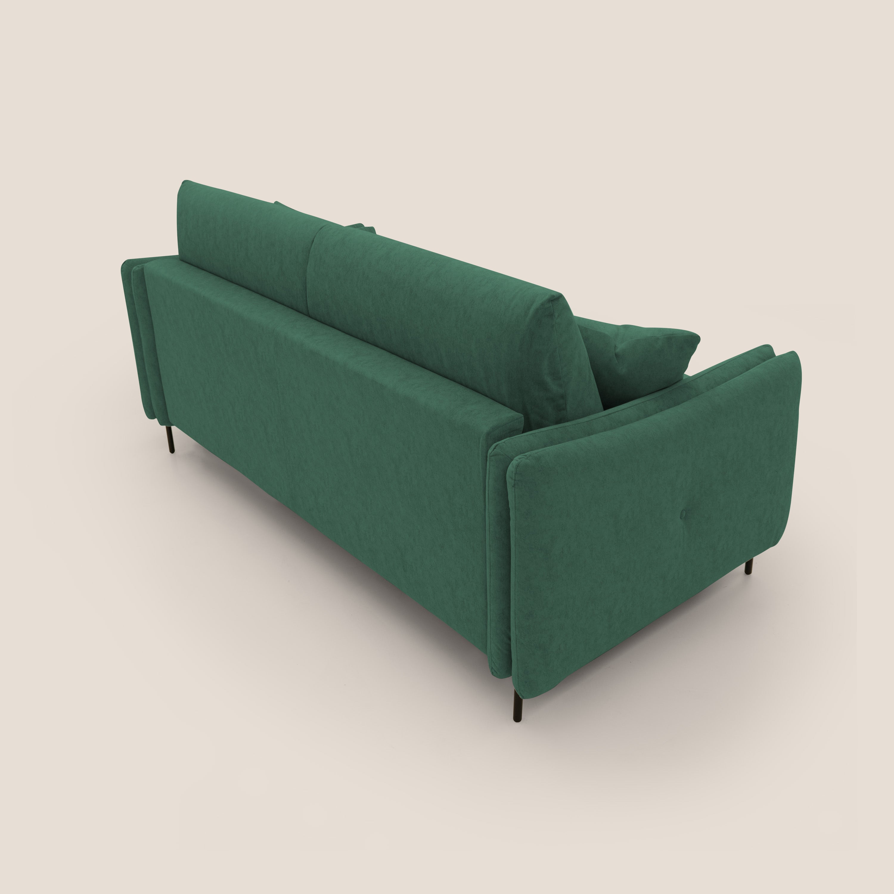 Gregory Divano letto con materasso h18 cm in microfibra effetto velluto impermeabile T09 verde - divitt.sbs
