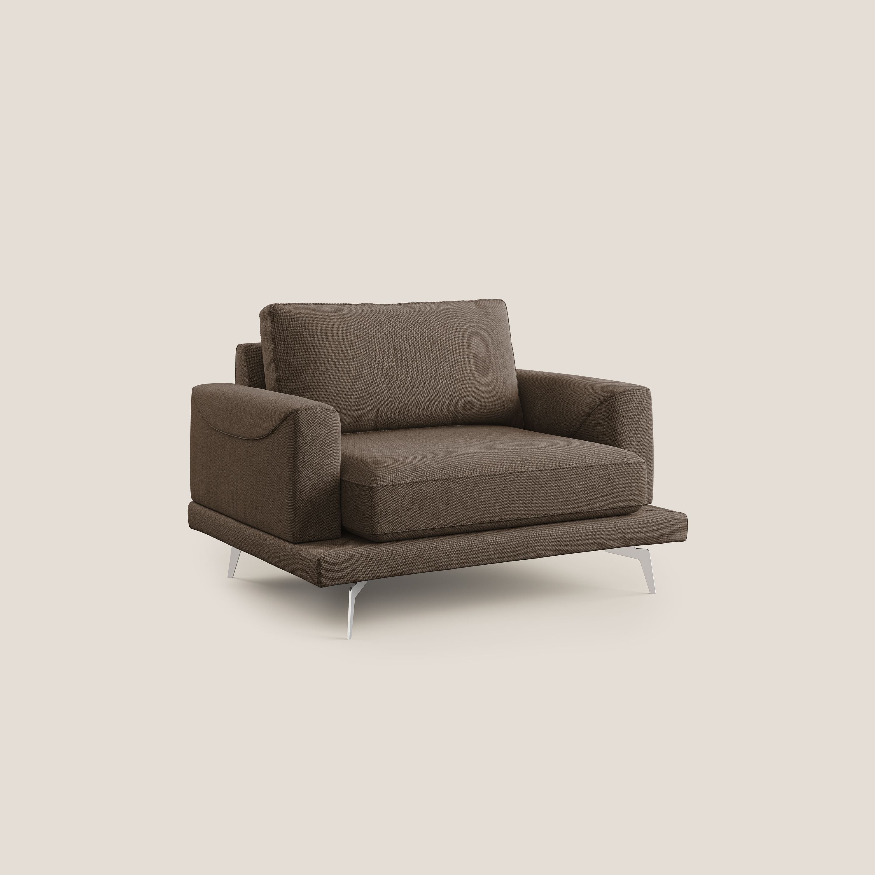 Dorian poltrona moderna in tessuto smacchiabile T05 marrone - divitt.sbs