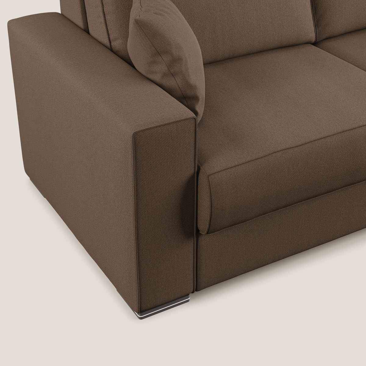 Dream Divano letto moderno dai morbidi cuscini in tessuto smacchiabile T05 marrone - divitt.sbs
