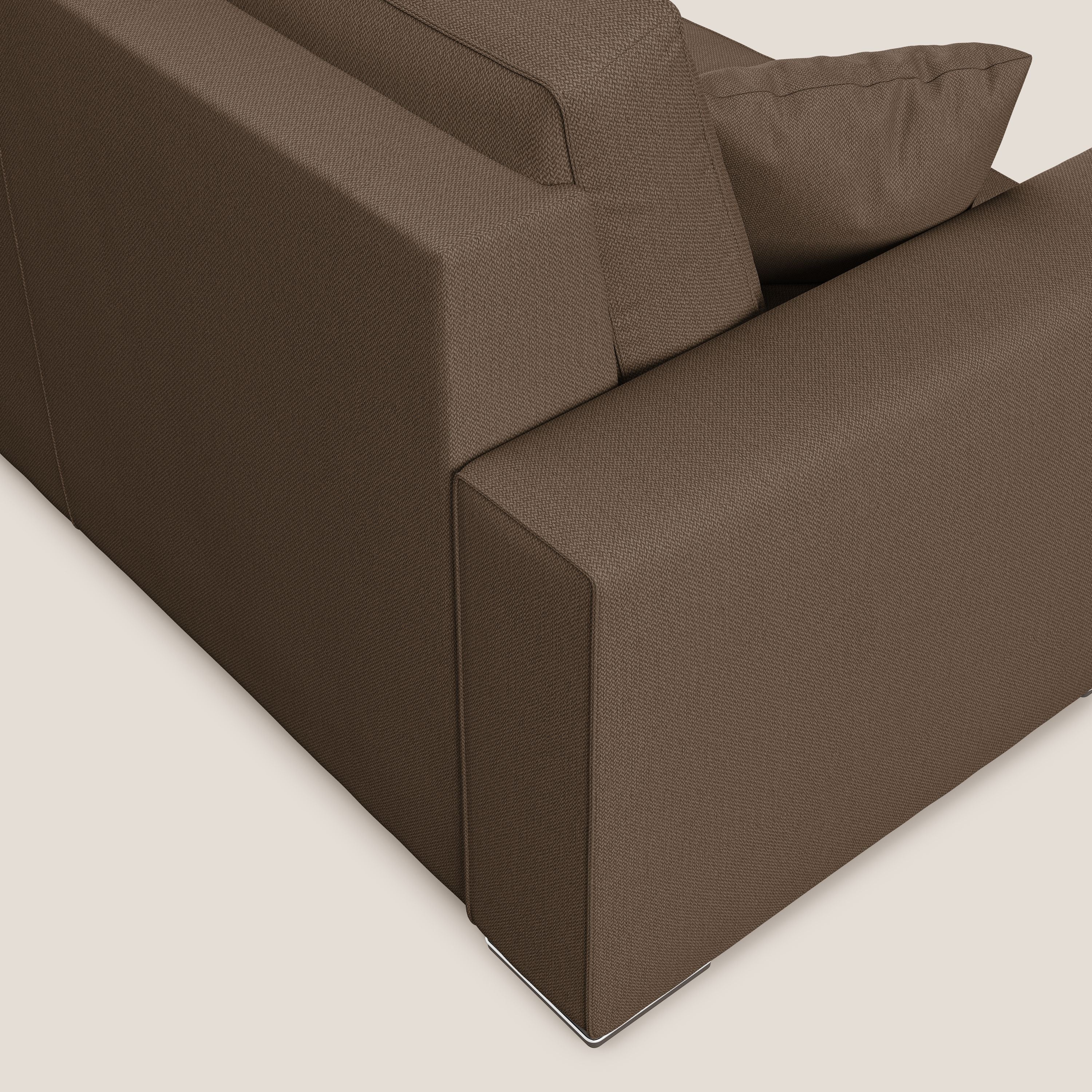 Dream Divano letto moderno dai morbidi cuscini in tessuto smacchiabile T05 marrone - divitt.sbs