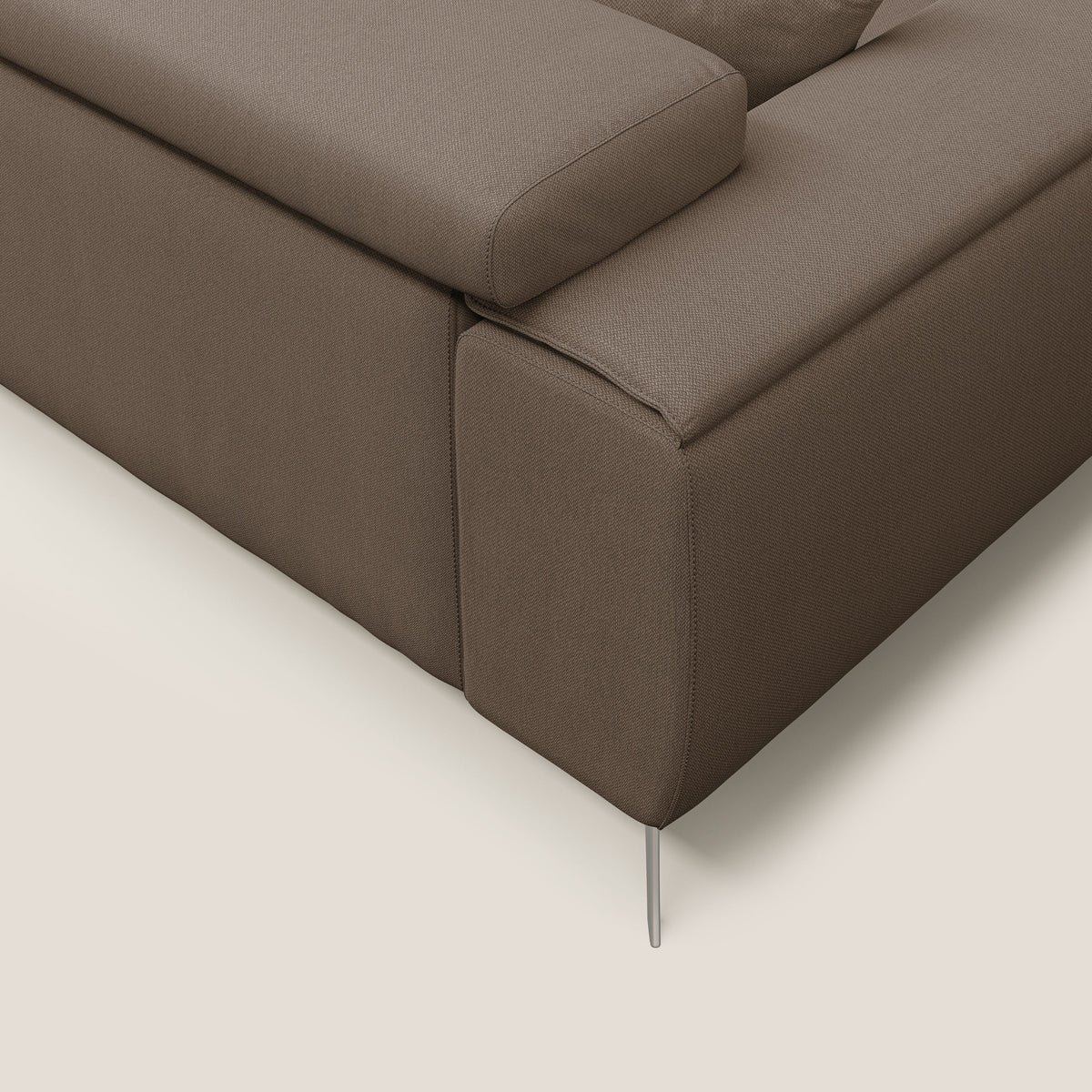 Fusion divano con sedute allungabili in tessuto smacchiabile T05 marrone - divitt.sbs
