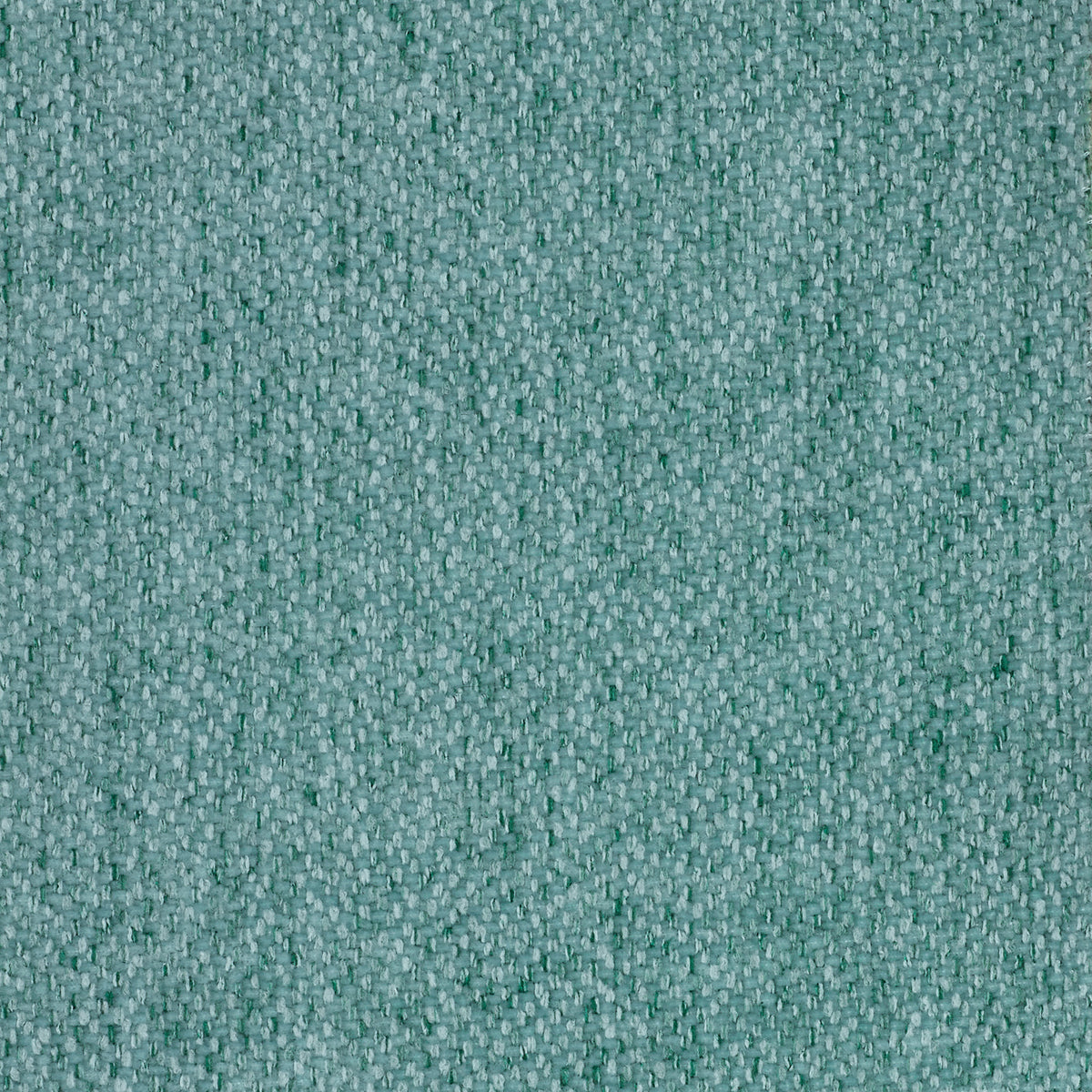 Primo piano sul tessuto T23 STRIKE color verde acqua, caratterizzato da una trama grossolana simile al bouclé con anelli fitti in tonalità di blu-verde e bianco sporco.