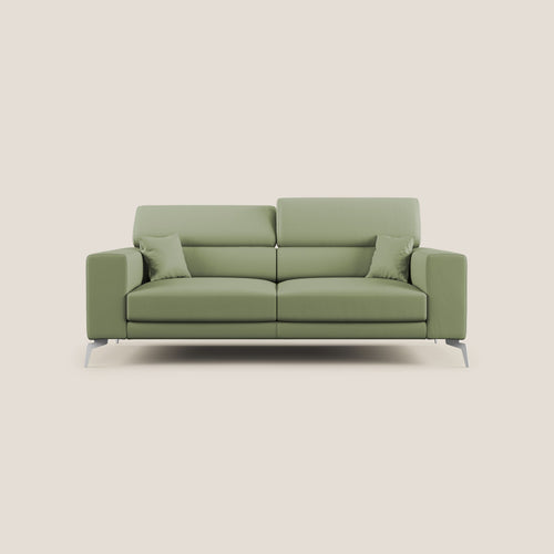 Blade Divano moderno con poggiatesta reclinabili in Ecopelle T04 verde - divitt.sbs