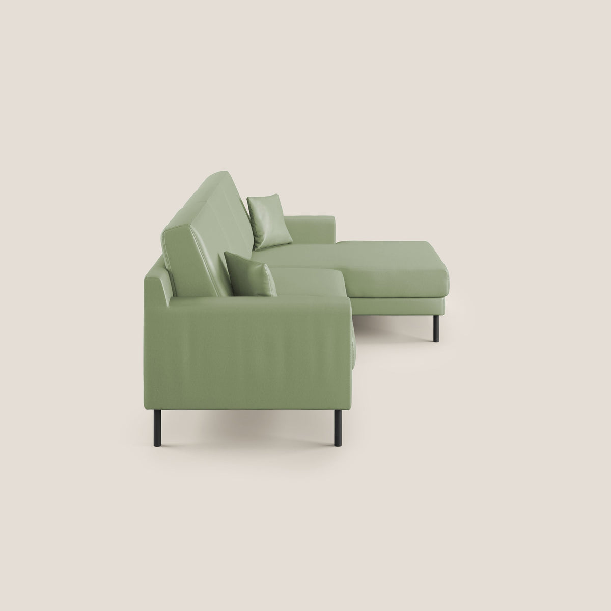 Uranio divano angolare moderno REVERSIBILE in Ecopelle impermeabile T04 verde - divitt.sbs