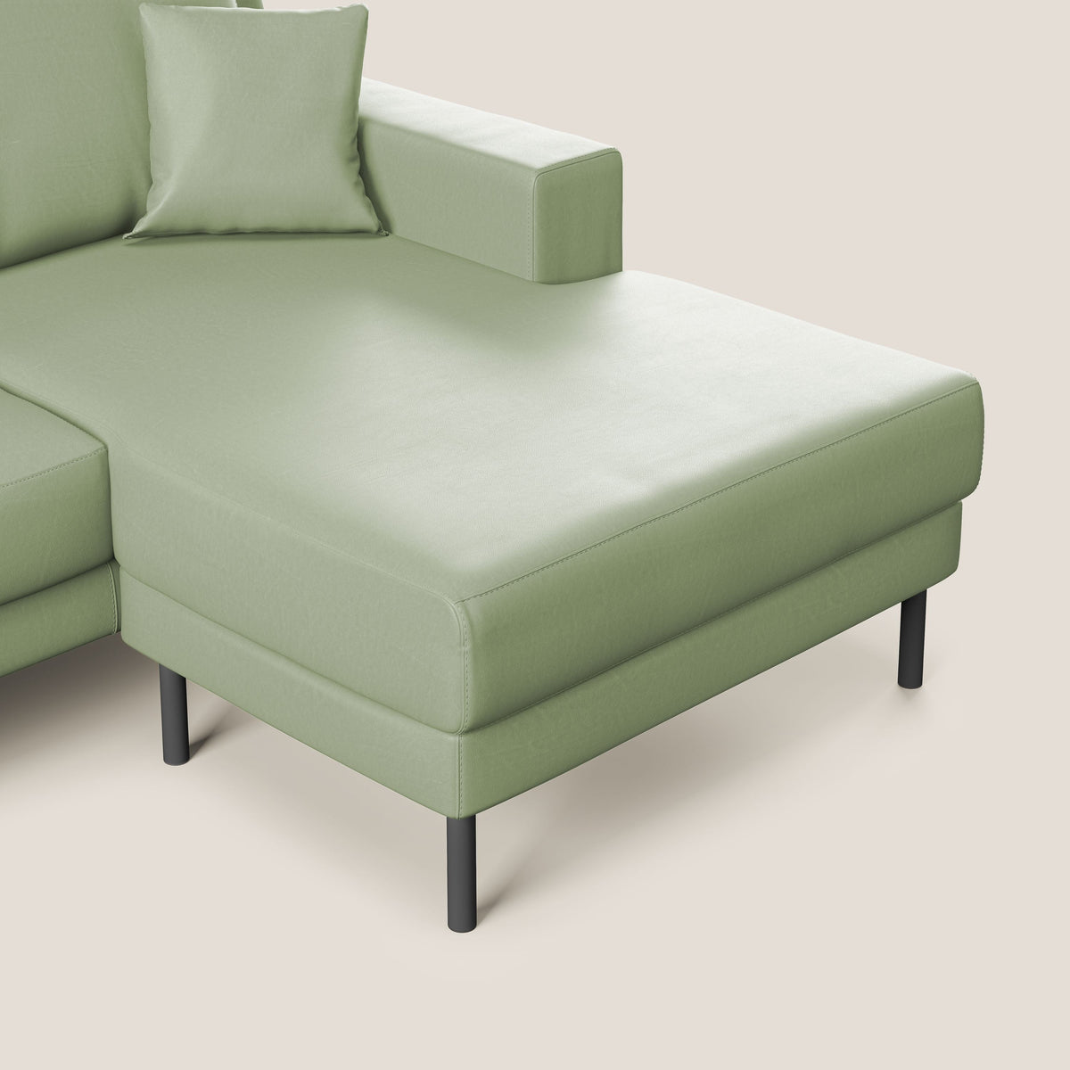 Uranio divano angolare moderno REVERSIBILE in Ecopelle impermeabile T04 verde - divitt.sbs