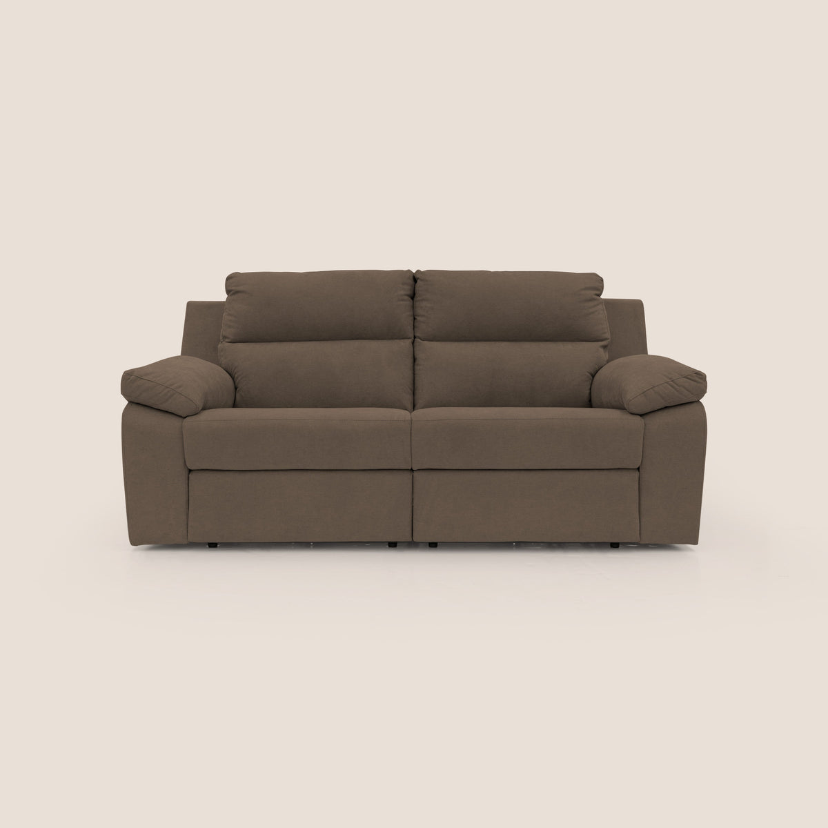 Romeo Divano relax con recliner elettrico in morbido tessuto impermeabile T02 marrone - divitt.sbs