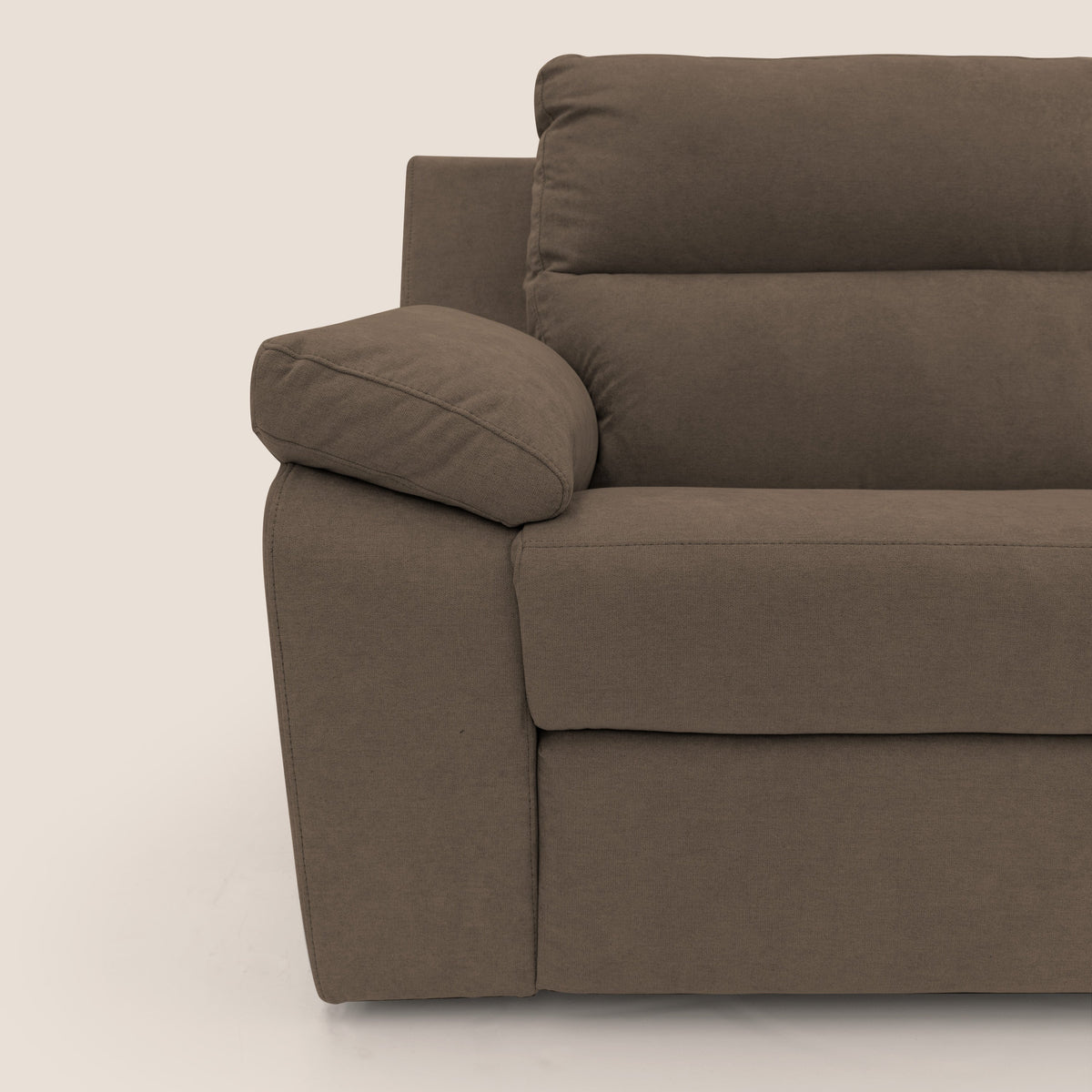 Romeo Divano relax con recliner elettrico in morbido tessuto impermeabile T02 marrone - divitt.sbs