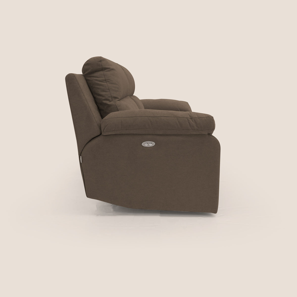 Romeo Divano relax con recliner elettrico in morbido tessuto impermeabile T02 marrone - divitt.sbs