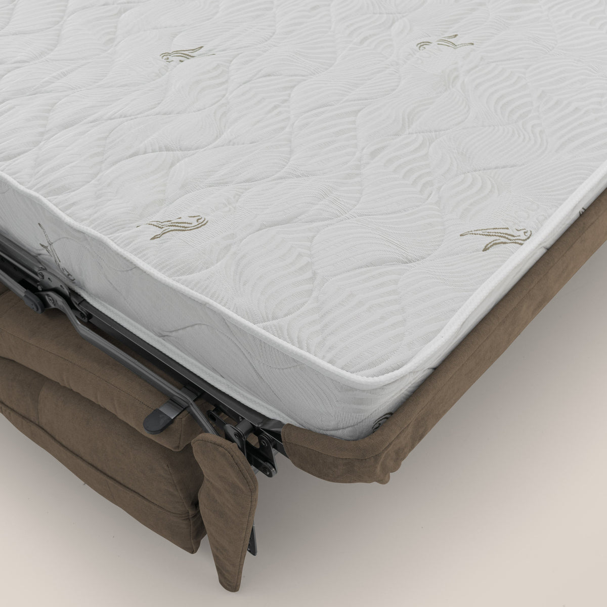 Zeus Divano letto scandinavo con schienale alto in tessuto impermeabile T02 marrone - divitt.sbs