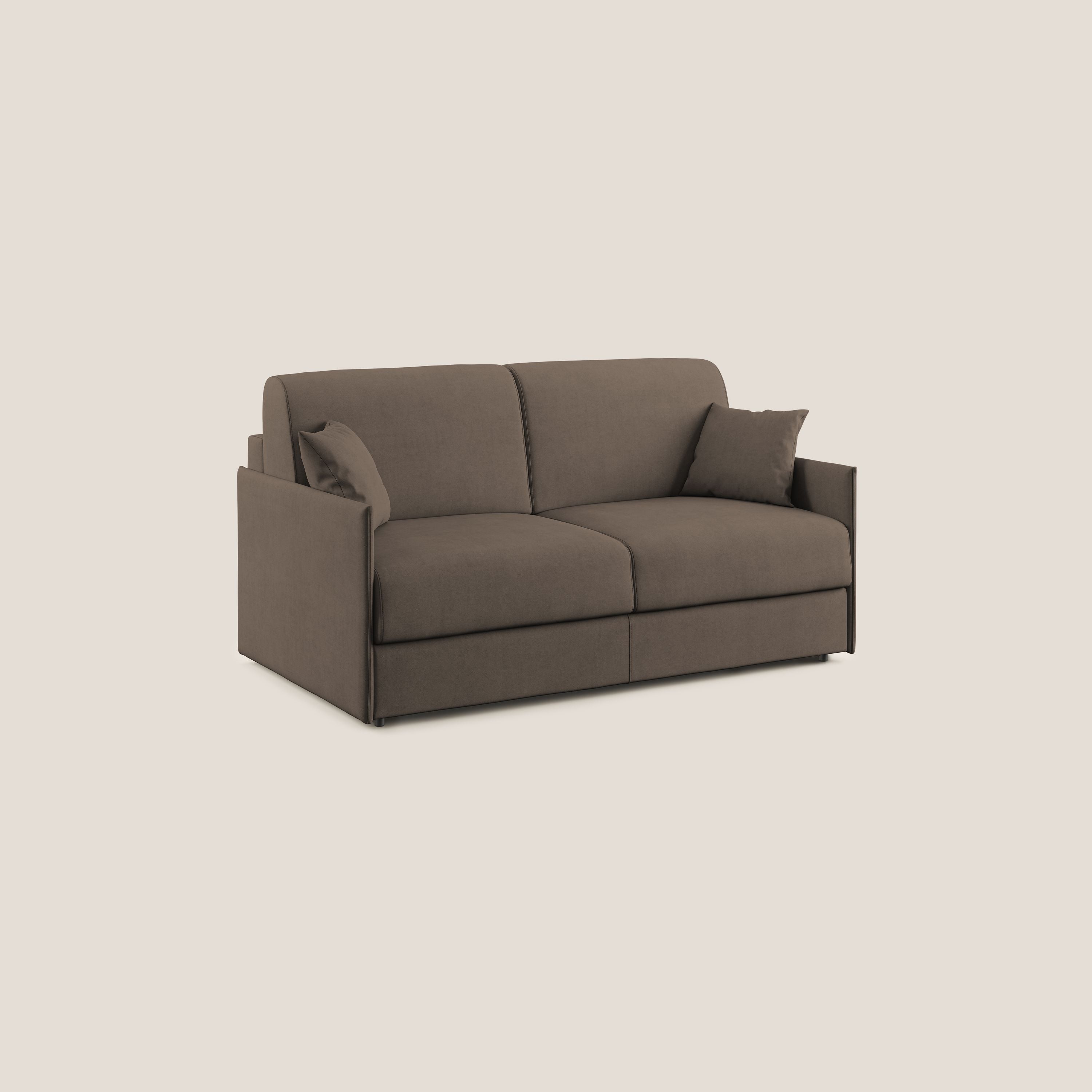 Evans Divano letto in morbido tessuto impermeabile T02 marrone - divitt.sbs