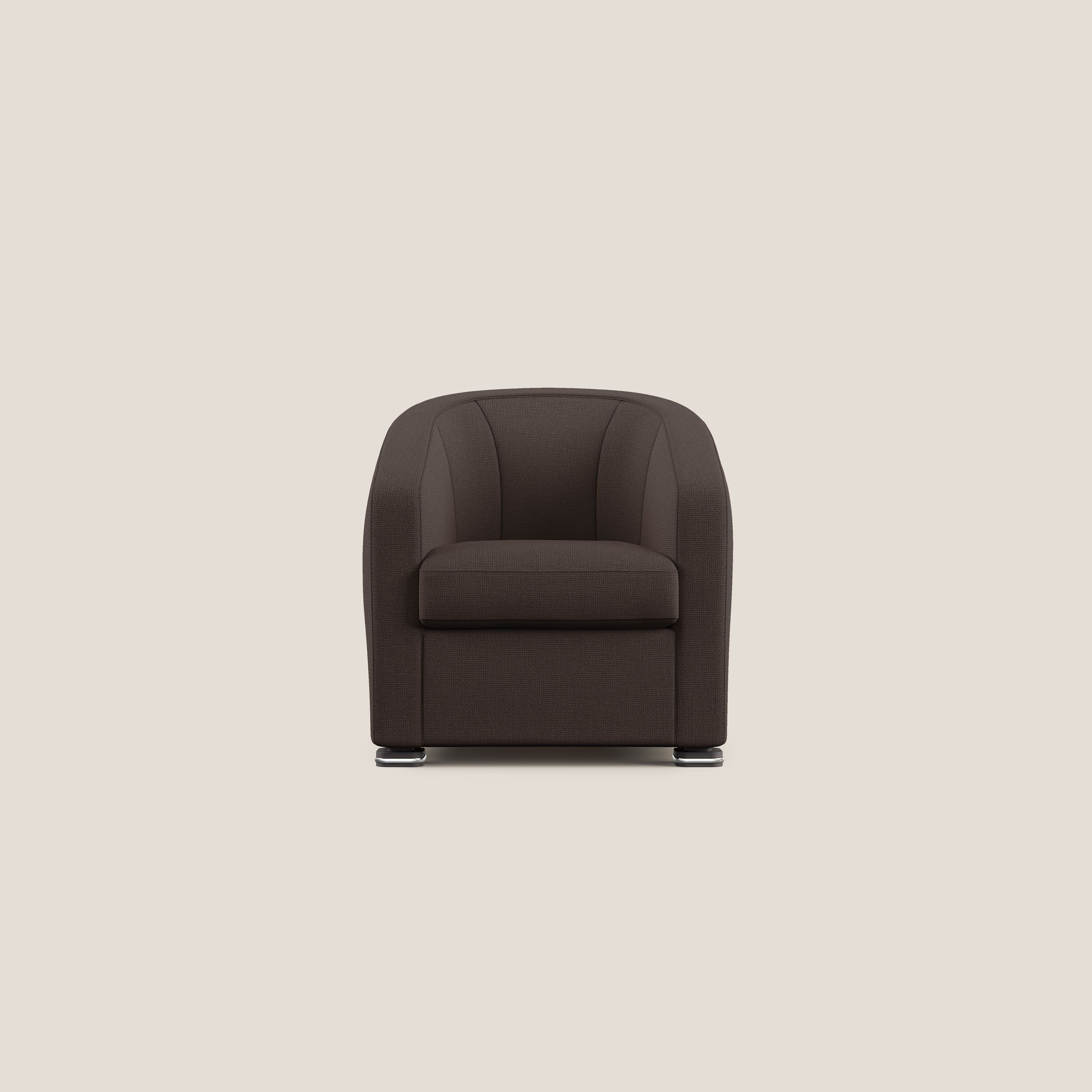 Cloe Poltroncina in tessuto smacchiabile con acqua QuickClean T08 marrone - divitt.sbs