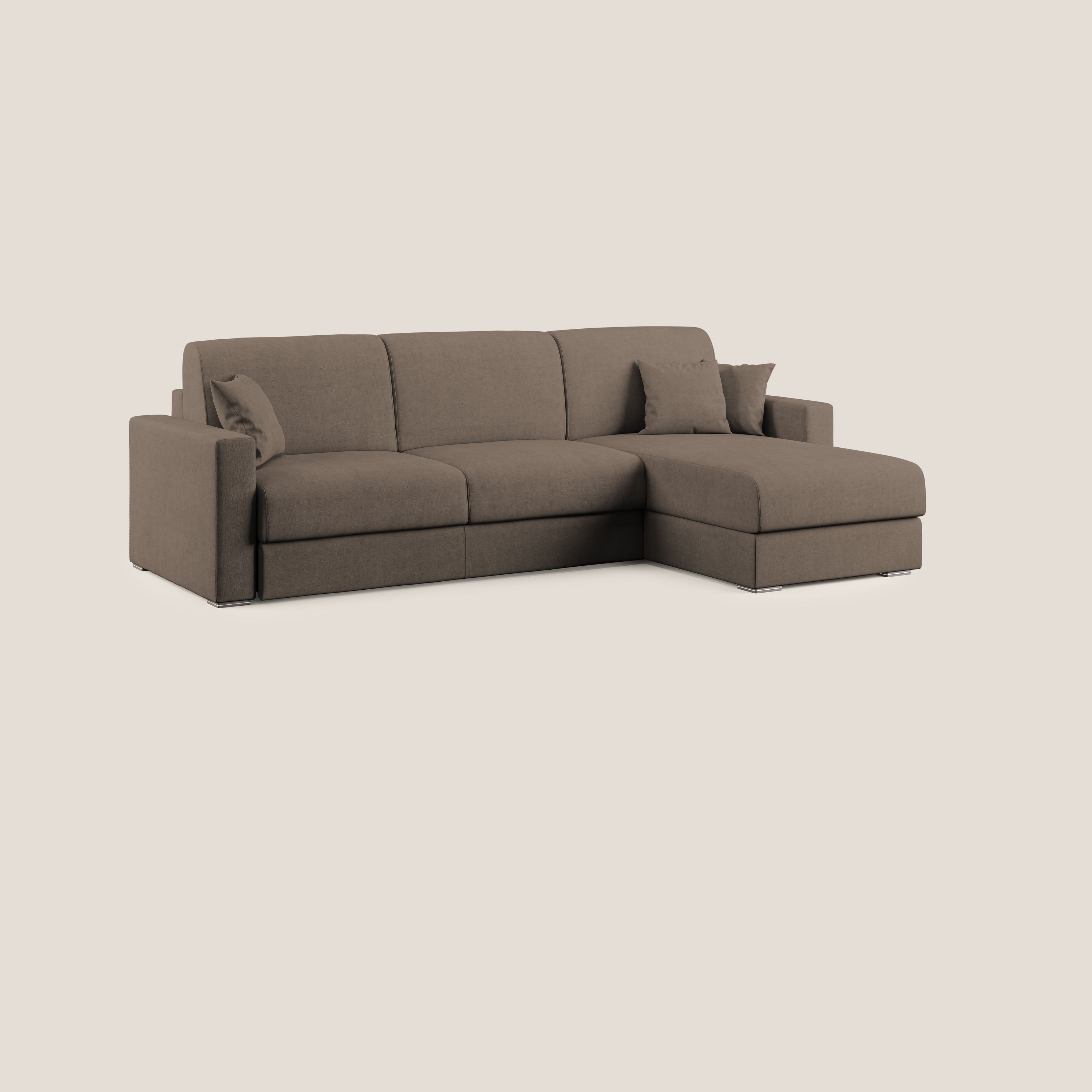 Best Divano letto angolare in tessuto impermeabile T02 marrone - divitt.sbs