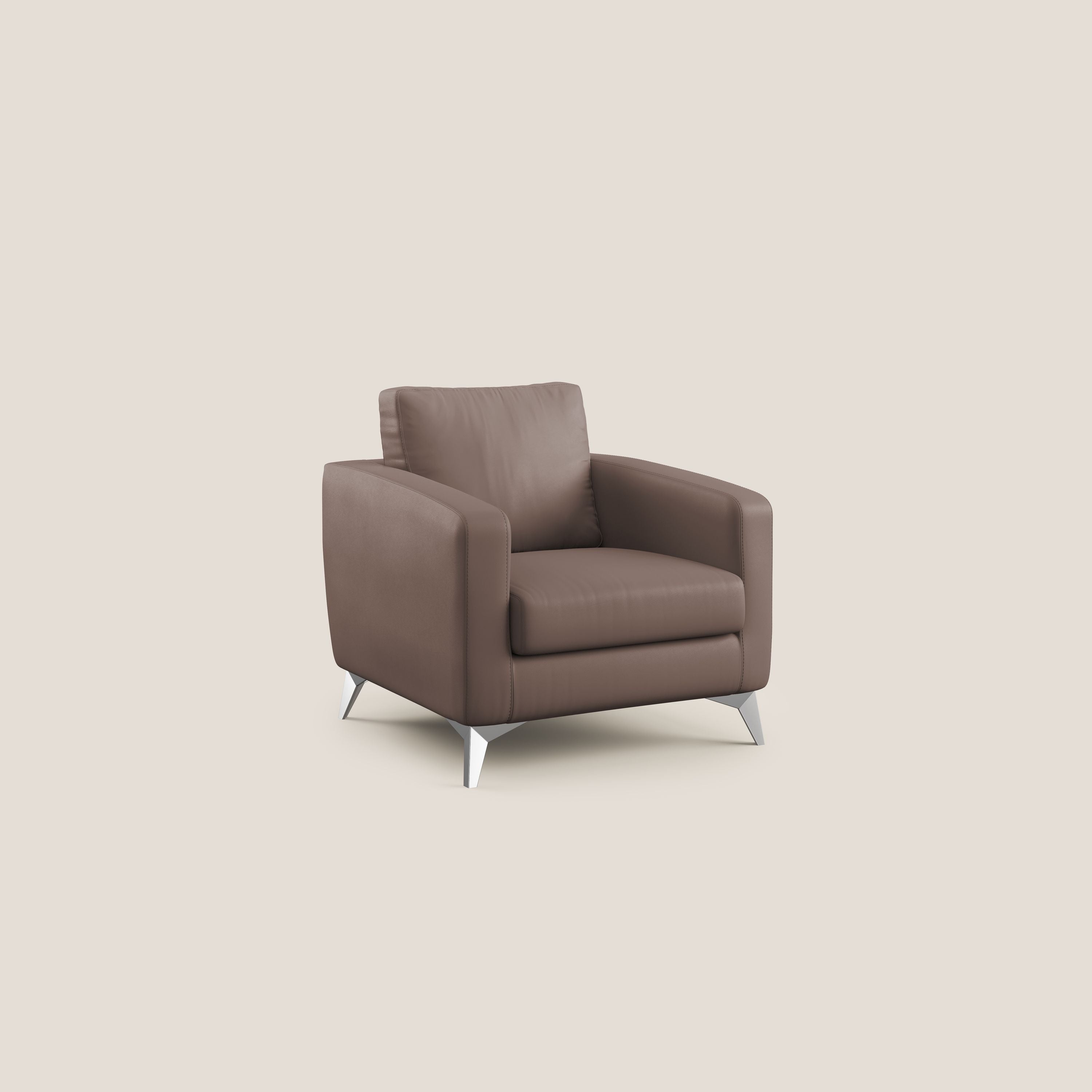 Orione Poltroncina in ecopelle moderna e impermeabile T04 marrone - divitt.sbs