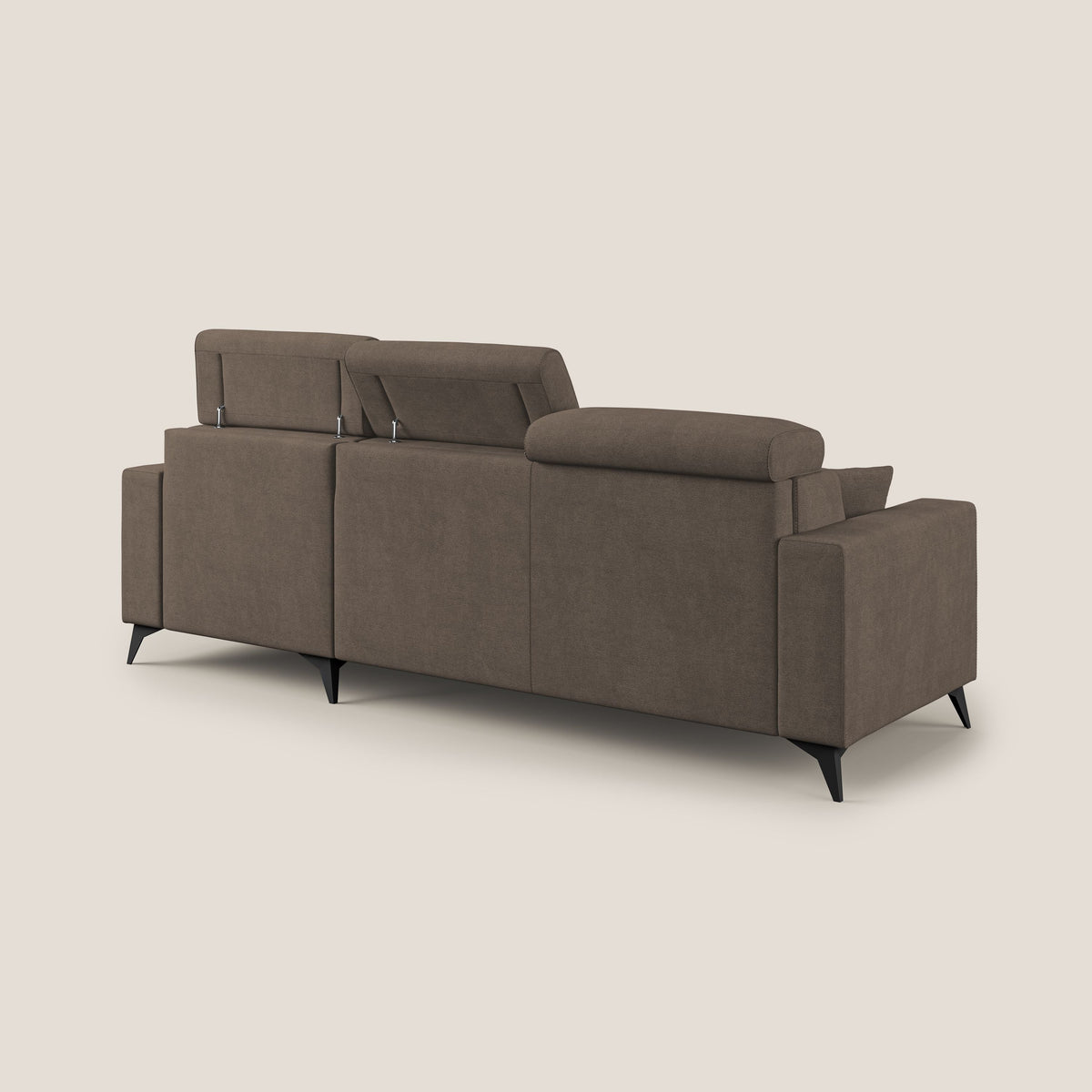 Pegaso divano letto angolare con poggiatesta reclinabili e rivestimento impermeabile T02 marrone - divitt.sbs