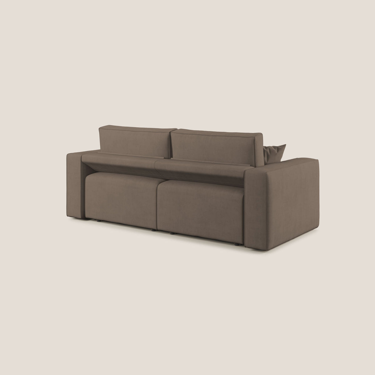 Morfeo divano con sedute estraibili in morbido tessuto impermeabile T02 marrone - divitt.sbs