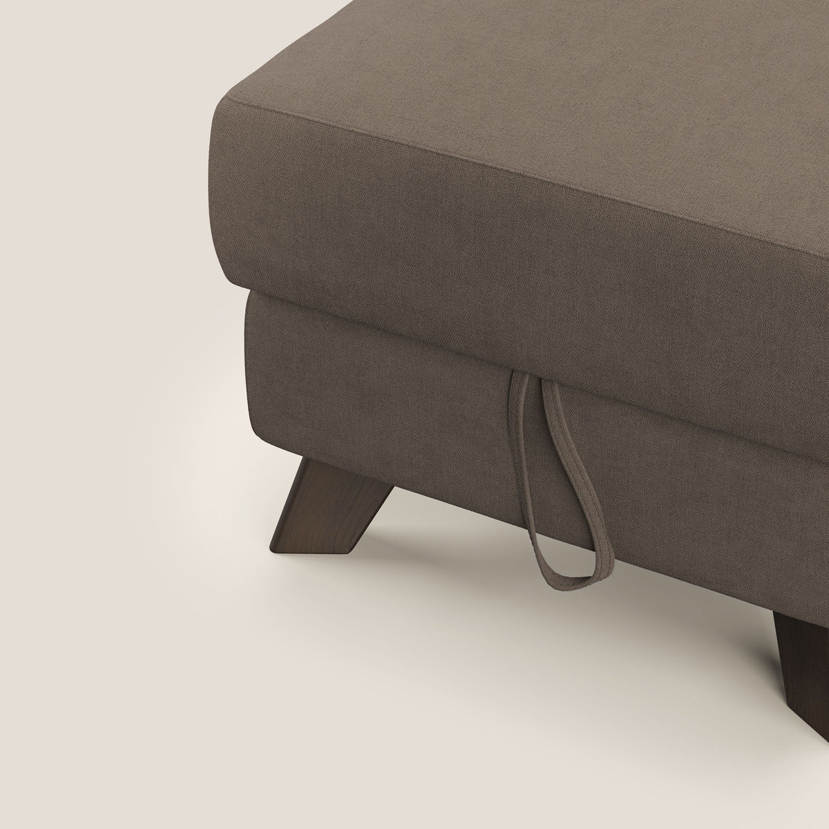 Moon Pouf contenitore e piedini alti in tessuto morbido impermeabile T02 marrone - divitt.sbs