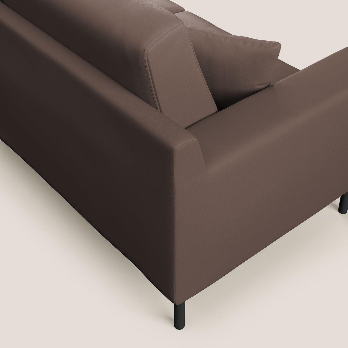 Uranio divano moderno lineare in Ecopelle impermeabile T04 marrone - divitt.sbs