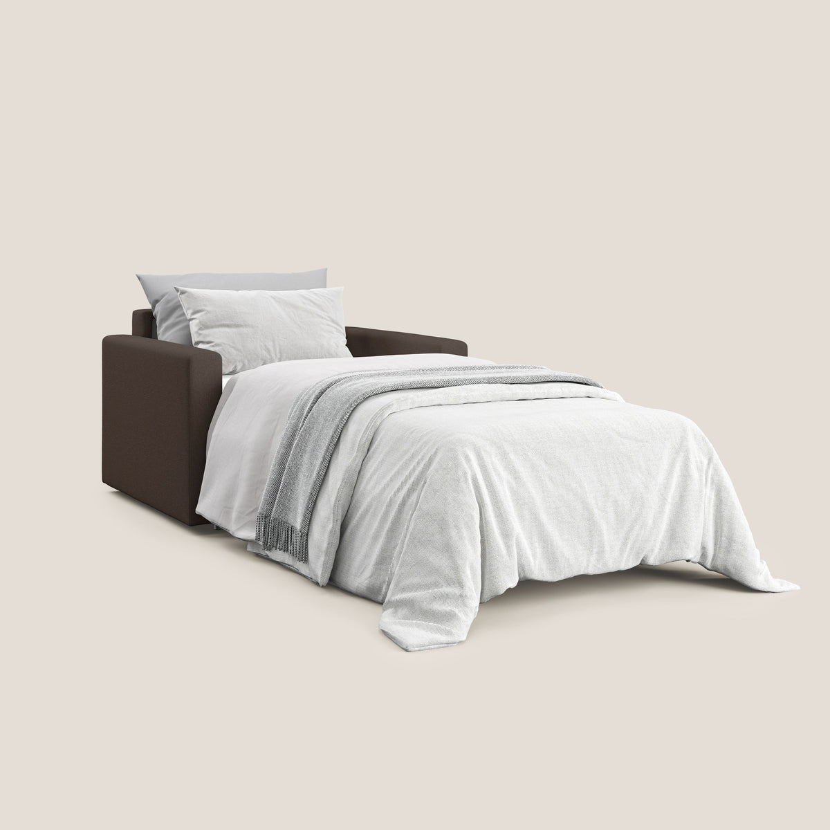 Chris poltrona letto in tessuto impermeabile T13 marrone - divitt.sbs