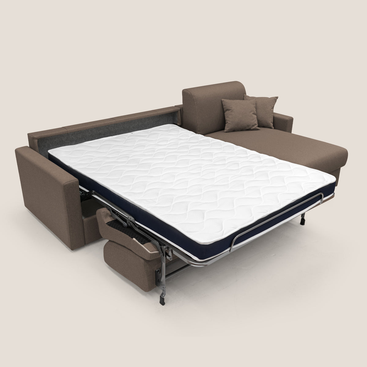 Chris Divano letto angolare 5 posti in tessuto impermeabile T13 marrone - divitt.sbs