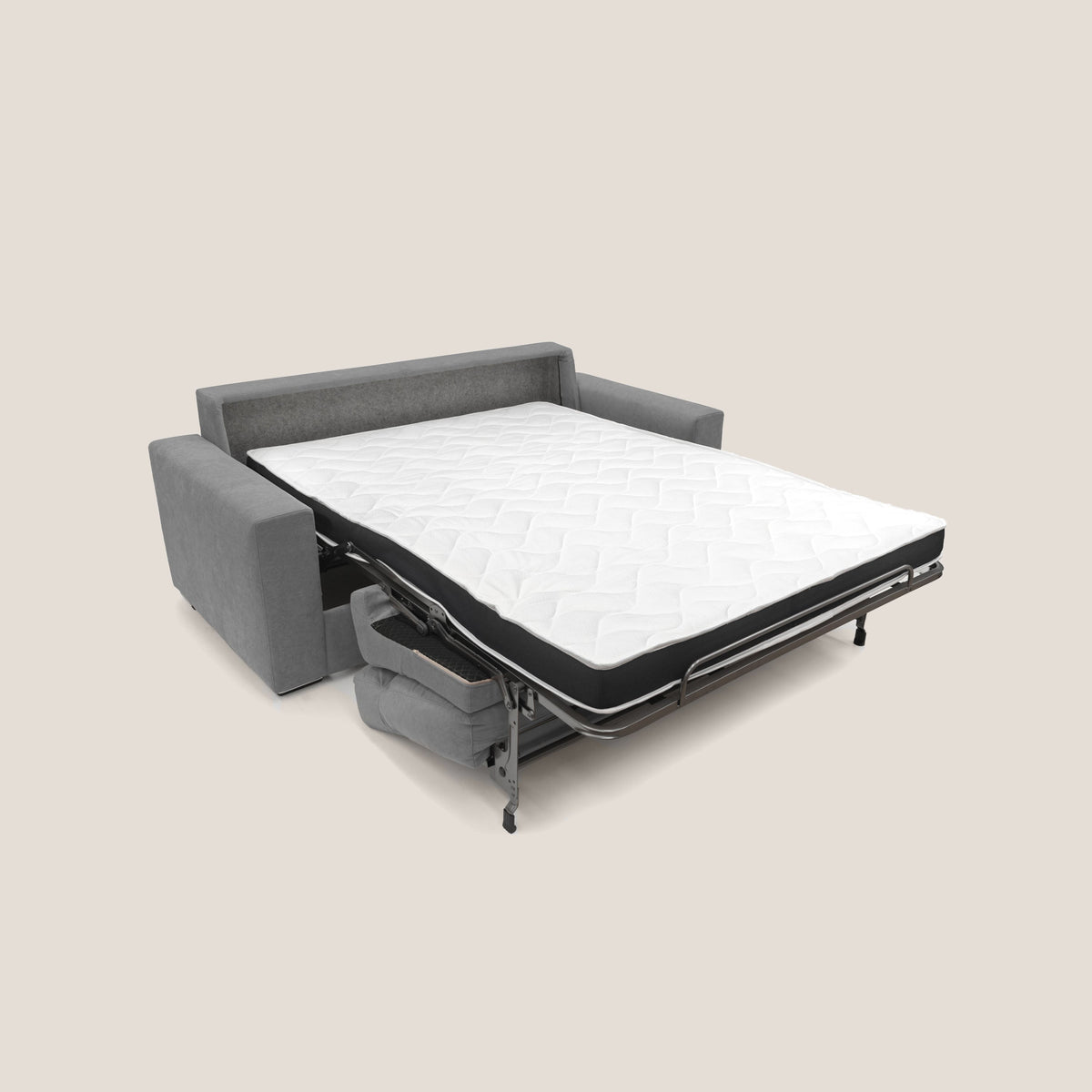 Nikita Divano letto matrimoniale con schienale morbido alto e rivestimento T02 grigio - divitt.sbs