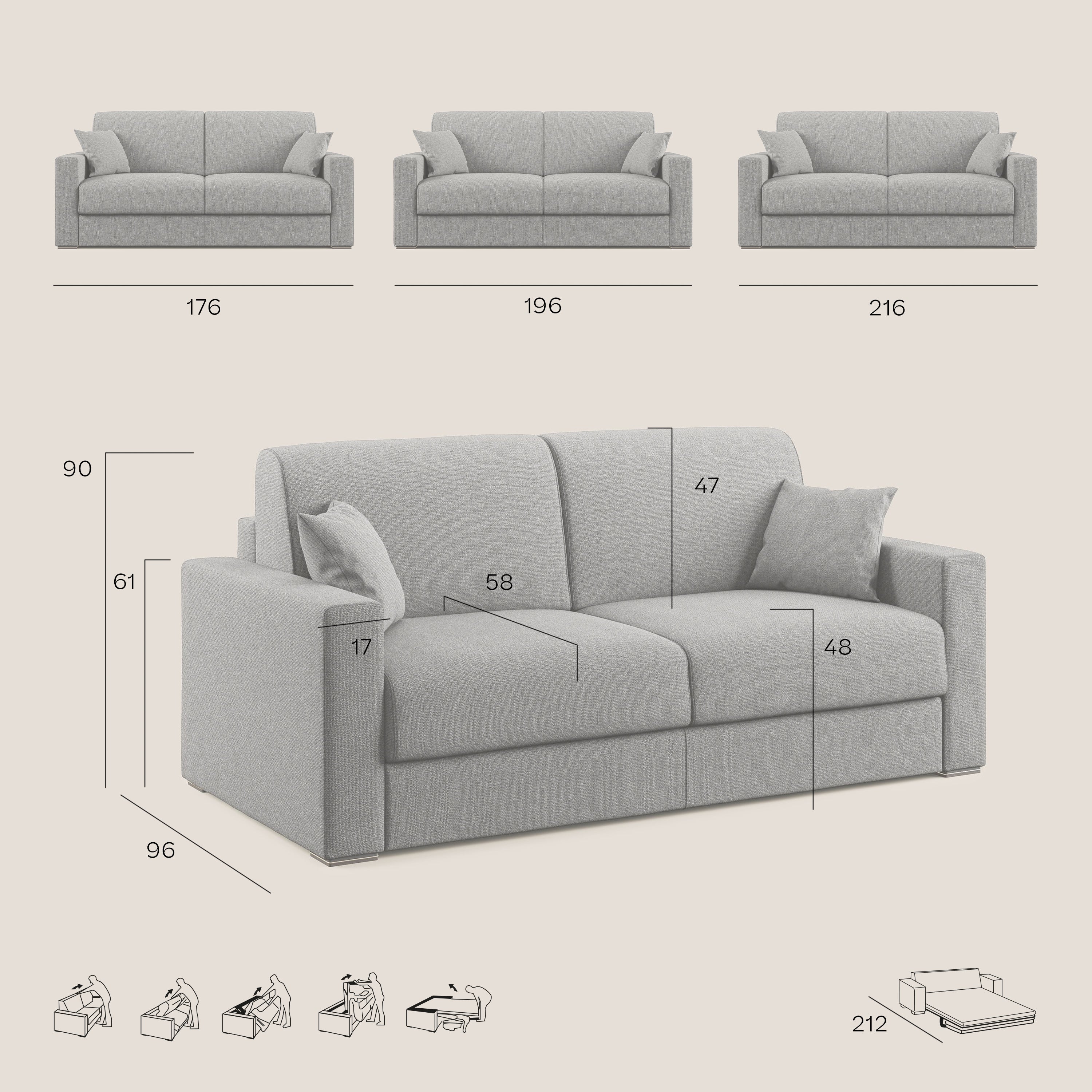 Best Divano letto matrimoniale in tessuto smacchiabile QuickClean T08 grigio - divitt.sbs