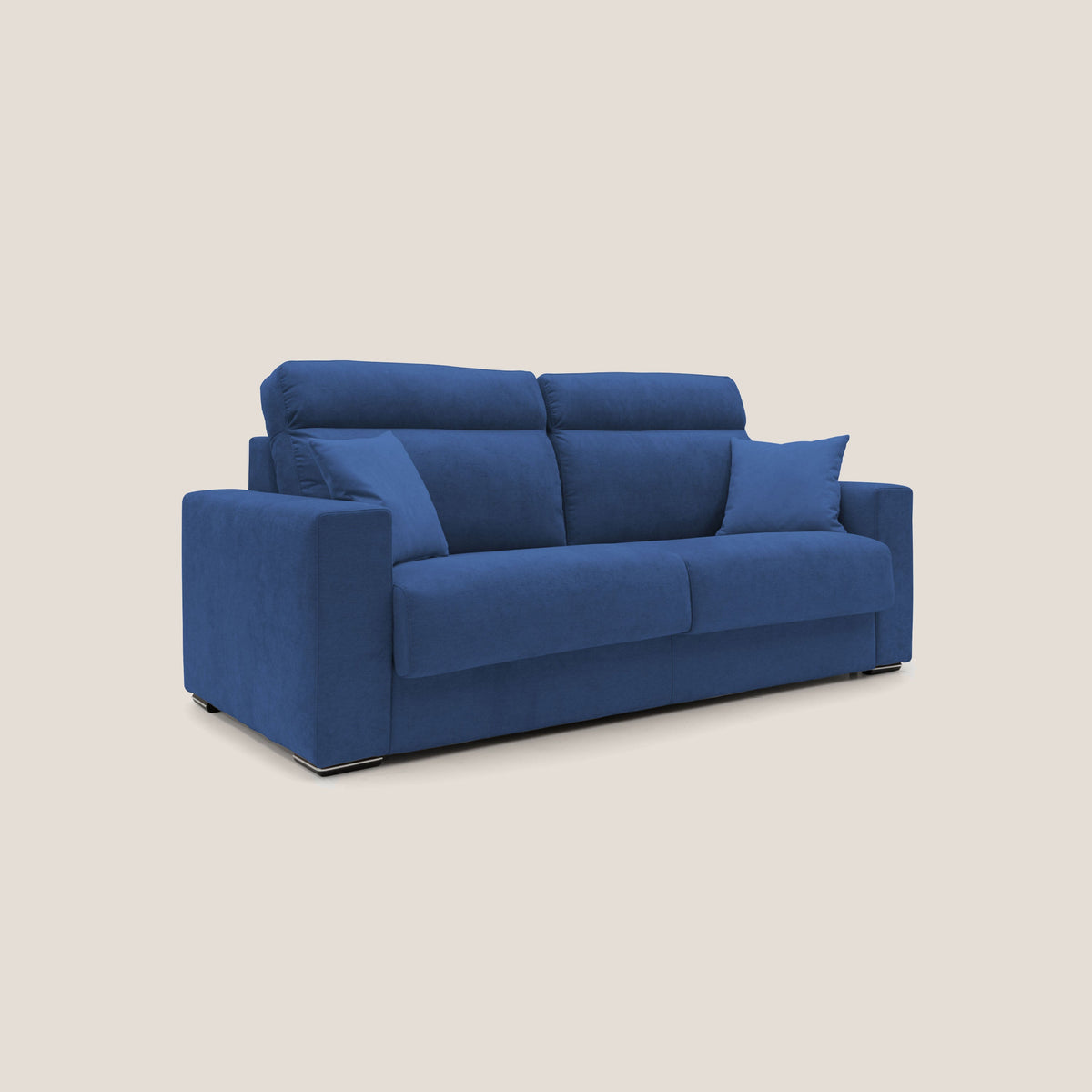 Nikita Divano letto matrimoniale con schienale morbido alto e rivestimento T02 blu - divitt.sbs